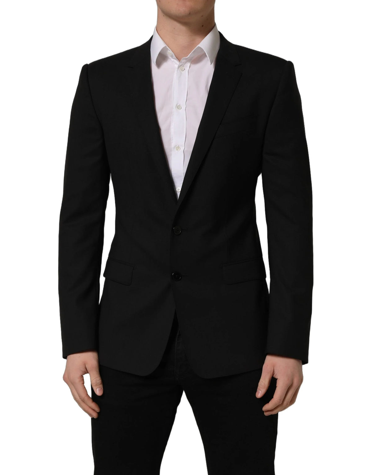 Dolce & Gabbana Black Wool Single Breasted Blazer Jacket - IT48 | M