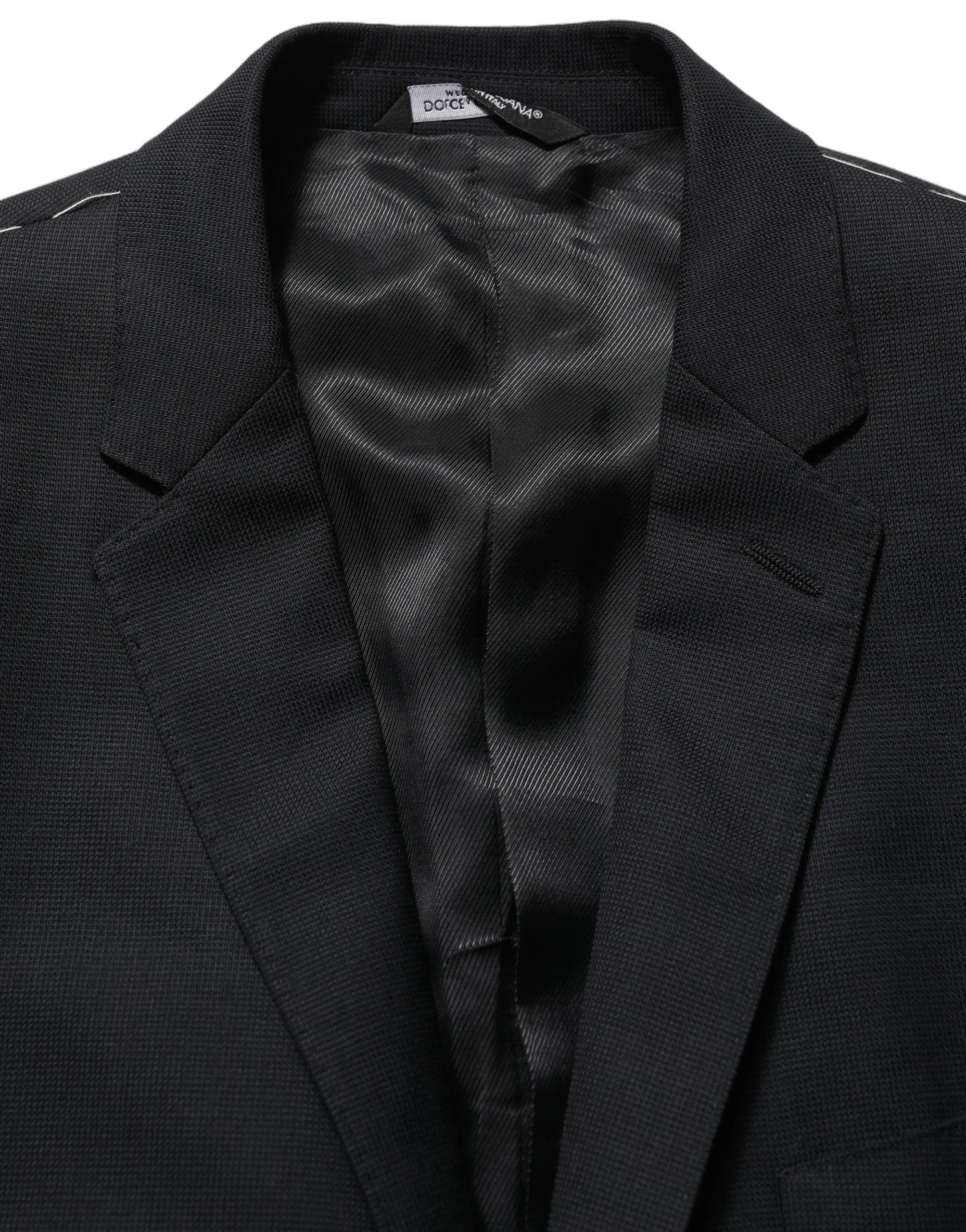 Dolce & Gabbana Black Wool Single Breasted Blazer Jacket - IT50 | L
