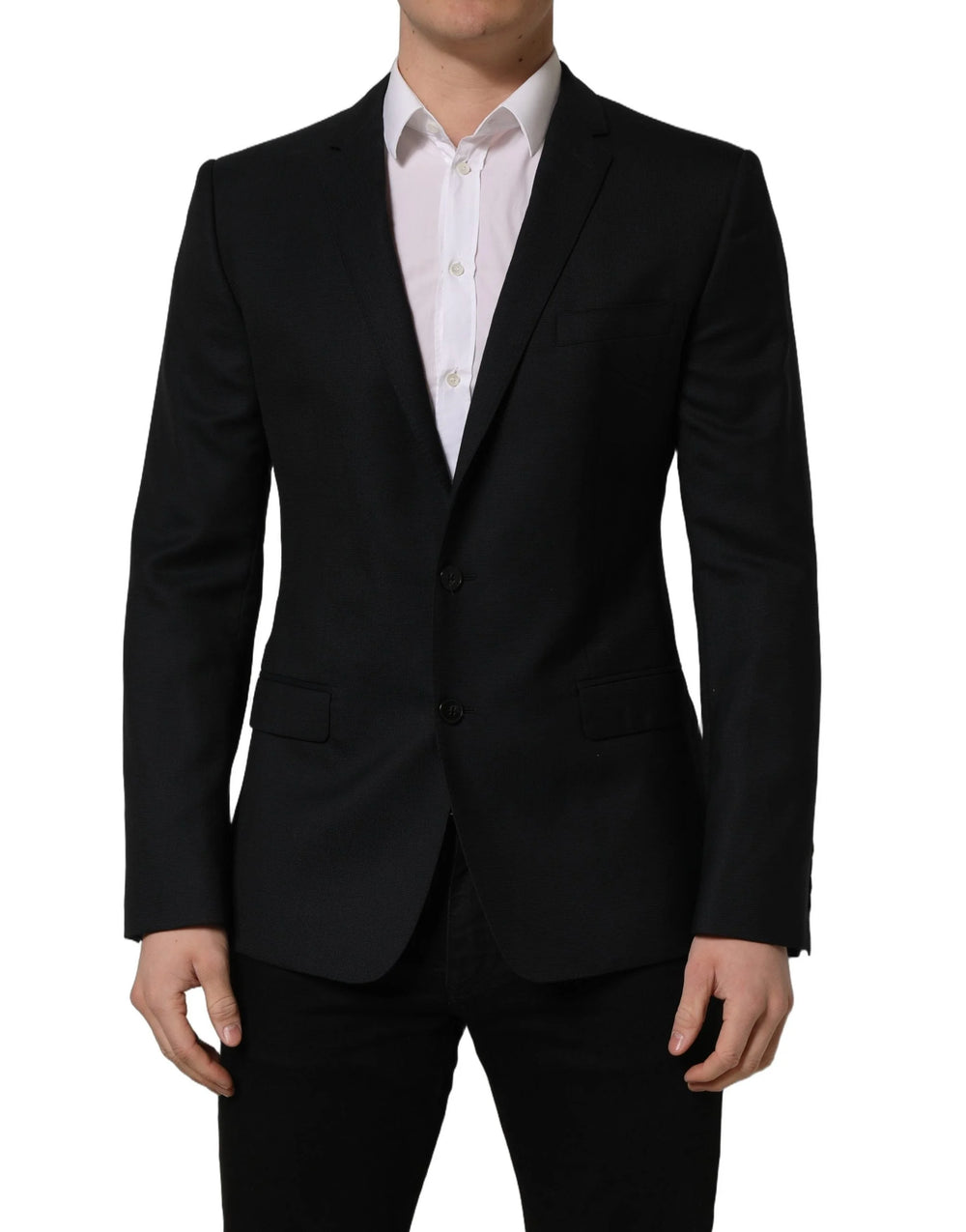 Dolce & Gabbana Black Wool Single Breasted Blazer Jacket - IT50 | L