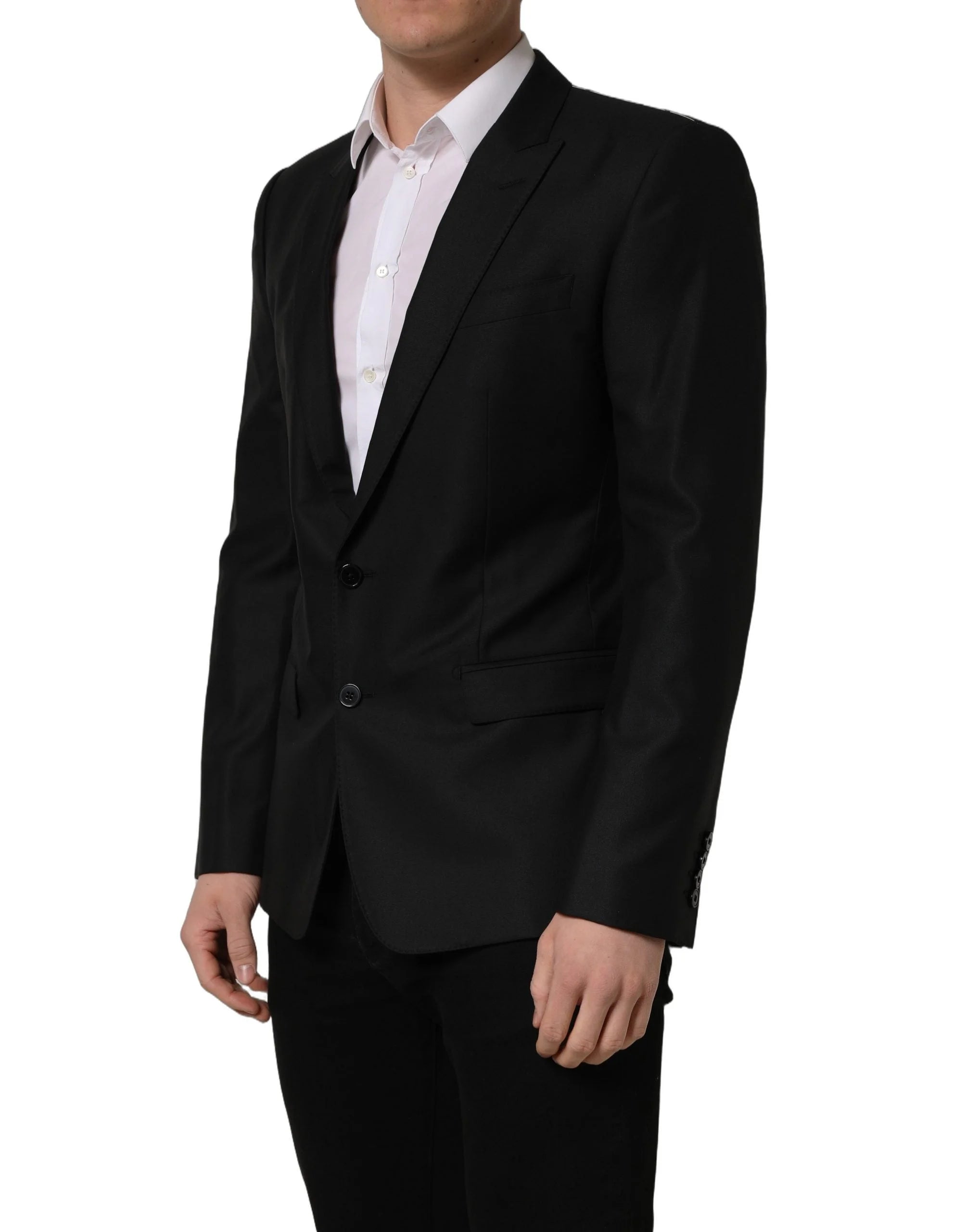 Dolce & Gabbana Black Wool Single Breasted Blazer Jacket - IT50 | L