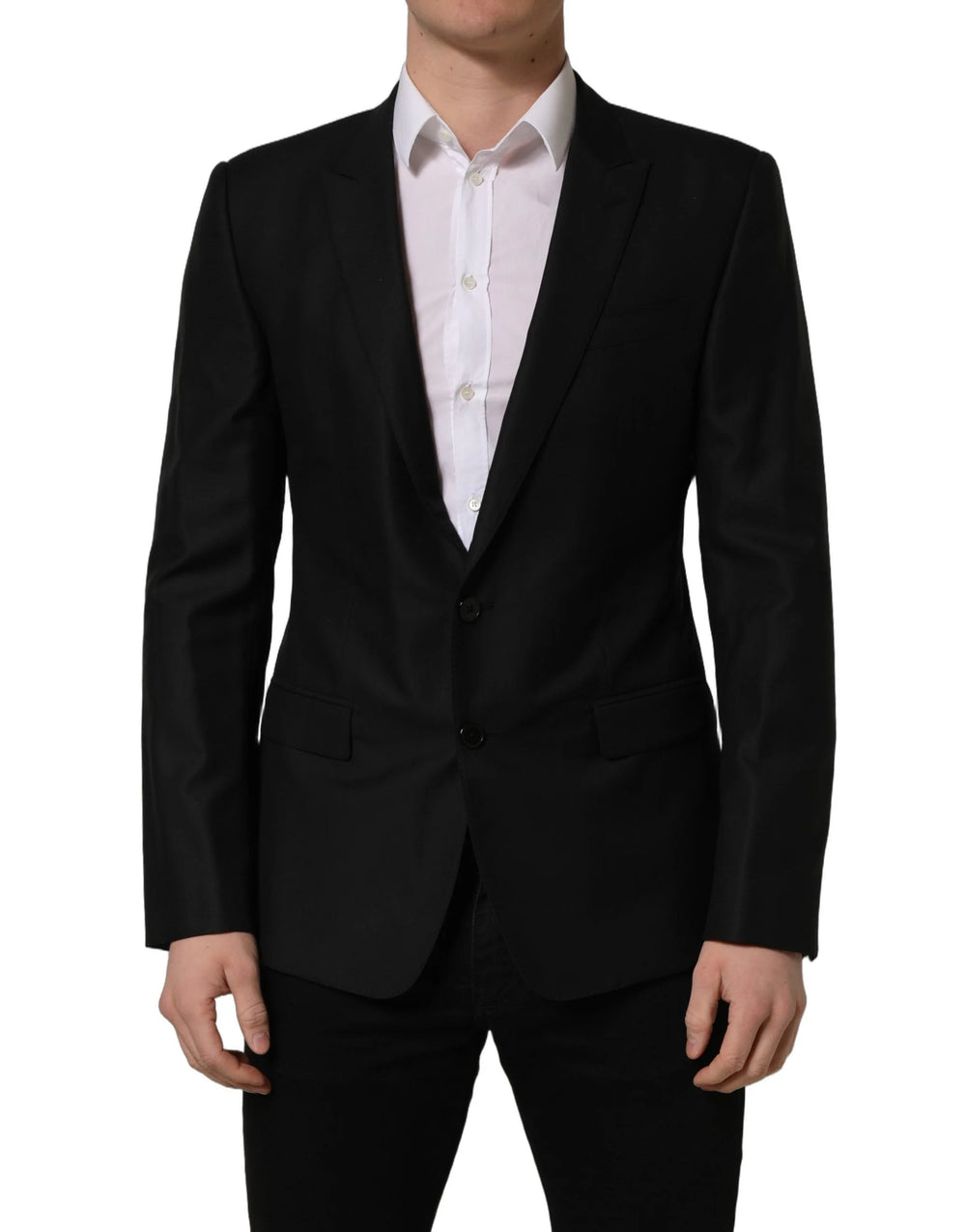 Dolce & Gabbana Black Wool Single Breasted Blazer Jacket - IT50 | L