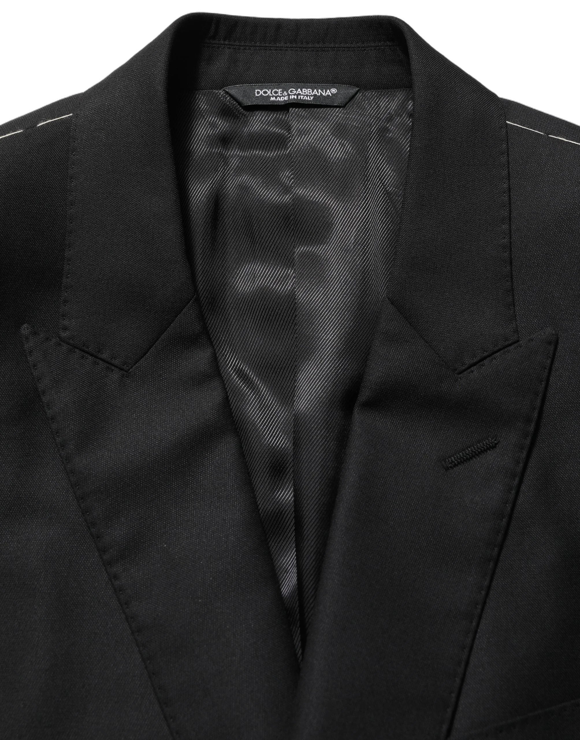 Dolce & Gabbana Black Wool Single Breasted Blazer Jacket - IT50 | L