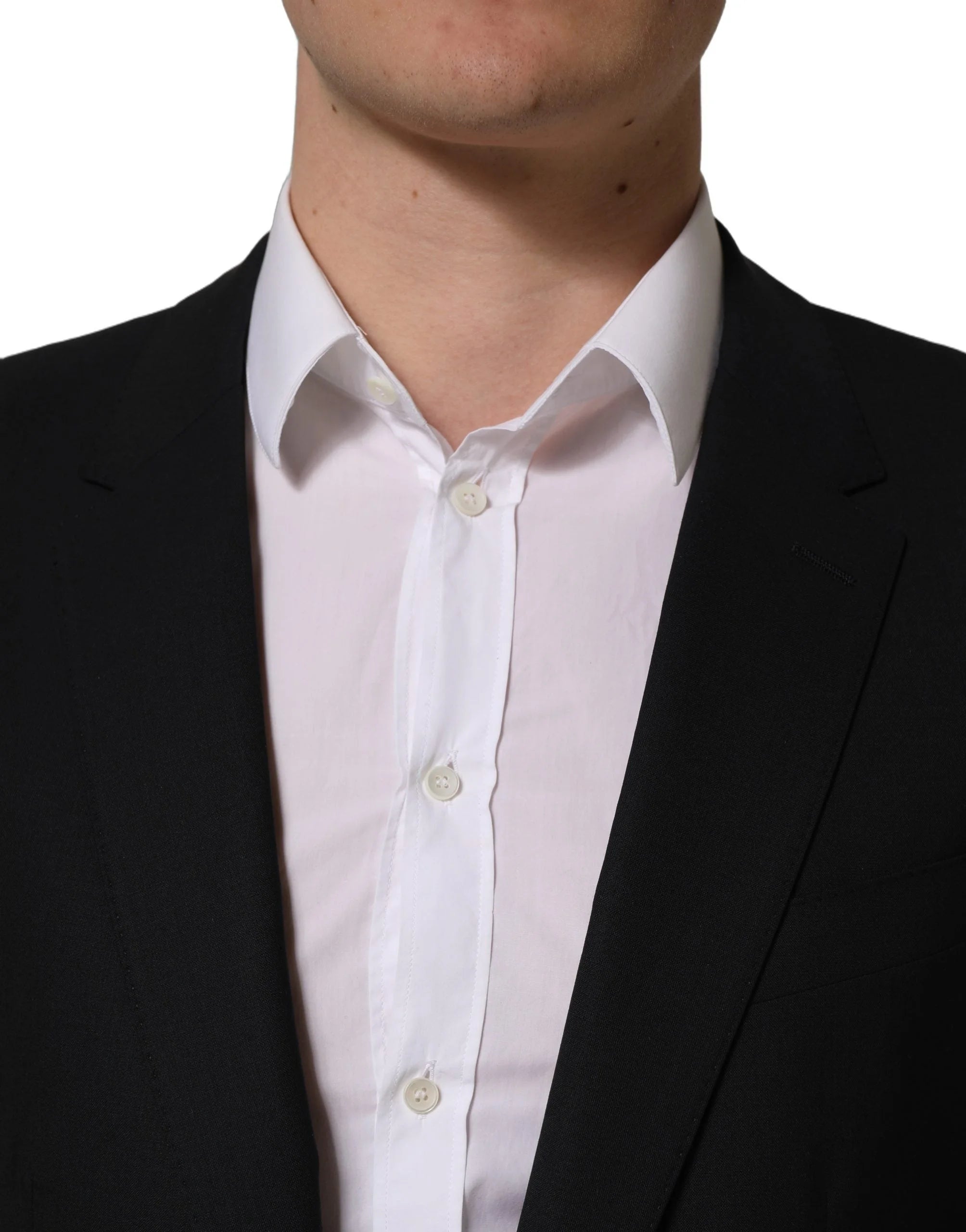 Dolce & Gabbana Black Wool Single Breasted Blazer Jacket - IT52 | XL