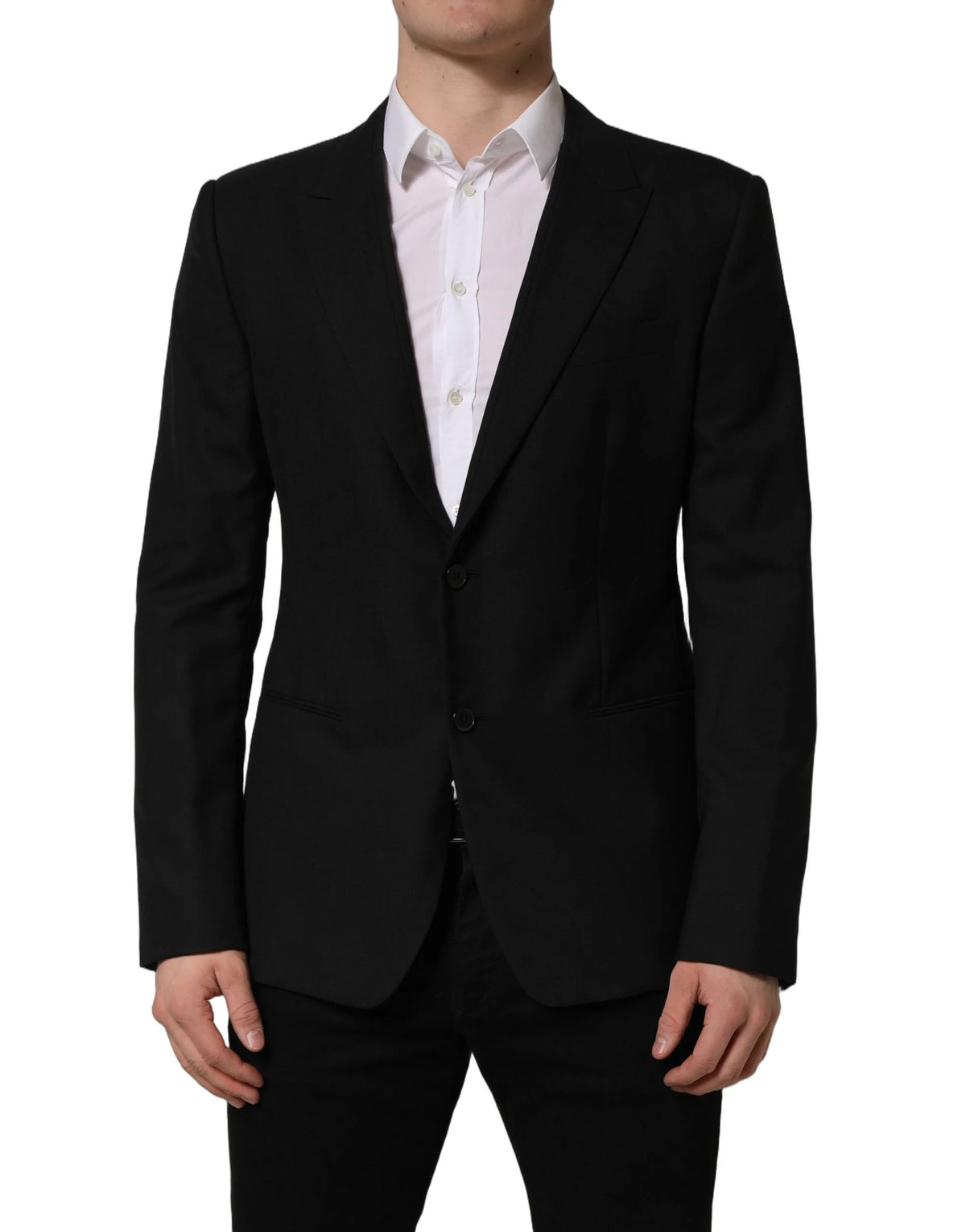 Dolce & Gabbana Black Wool Single Breasted Blazer Jacket - IT52 | XL