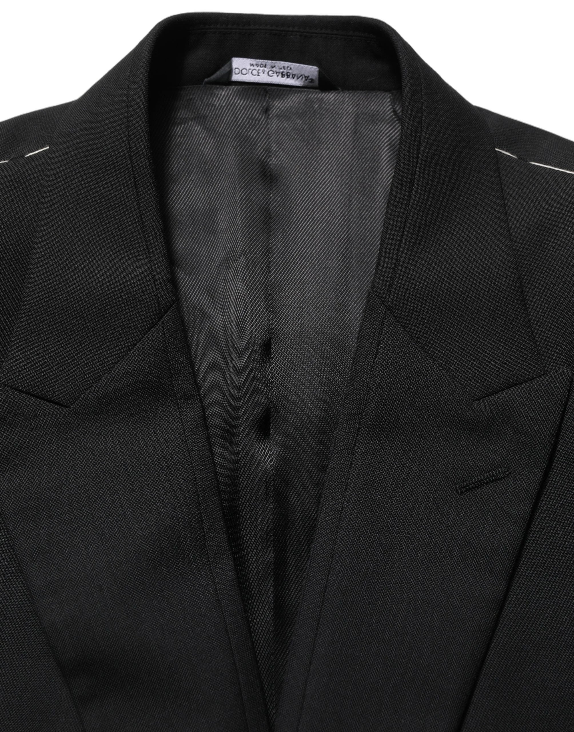 Dolce & Gabbana Black Wool Single Breasted Blazer Jacket - IT52 | XL