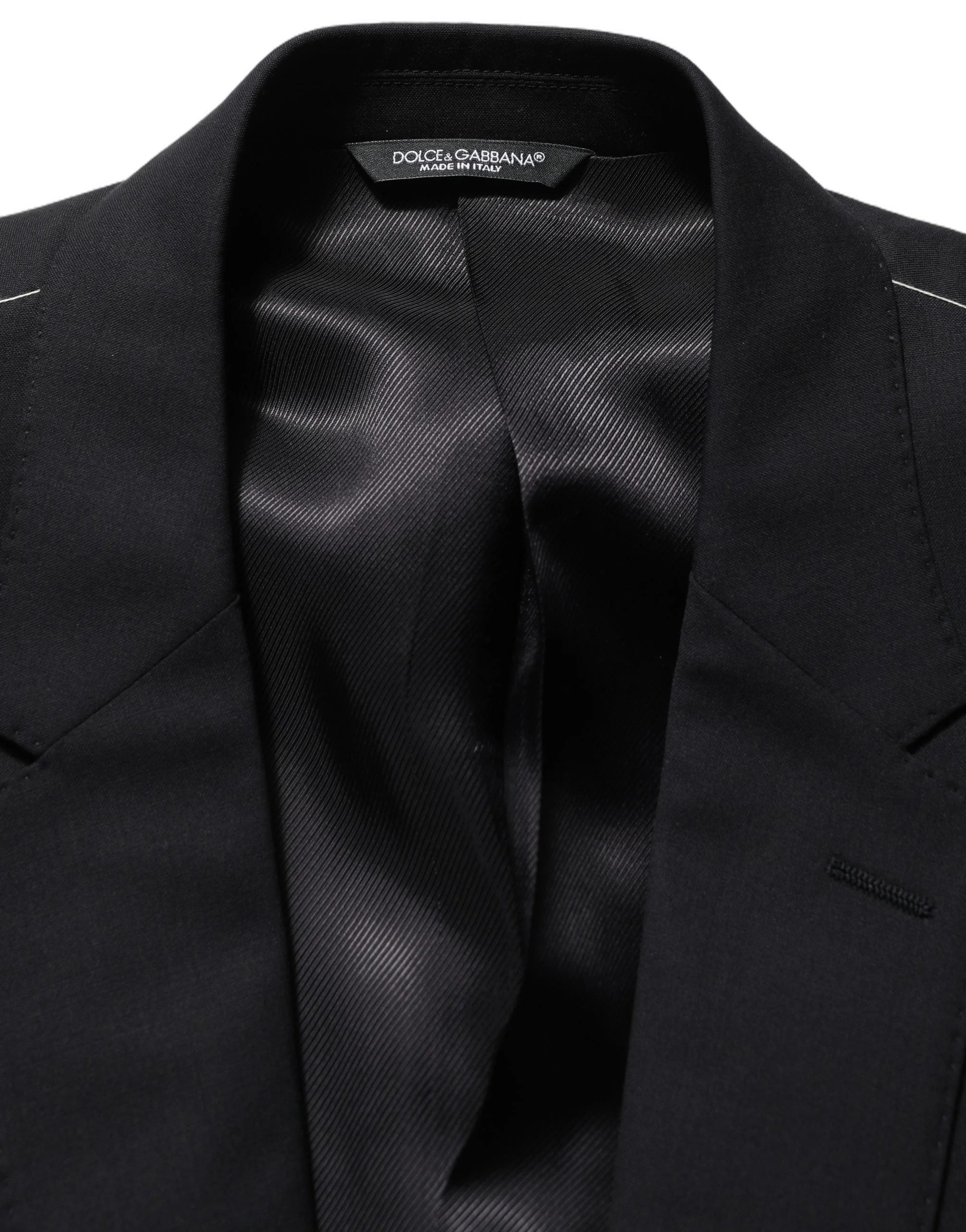Dolce & Gabbana Black Wool Single Breasted Blazer Jacket - IT52 | XL
