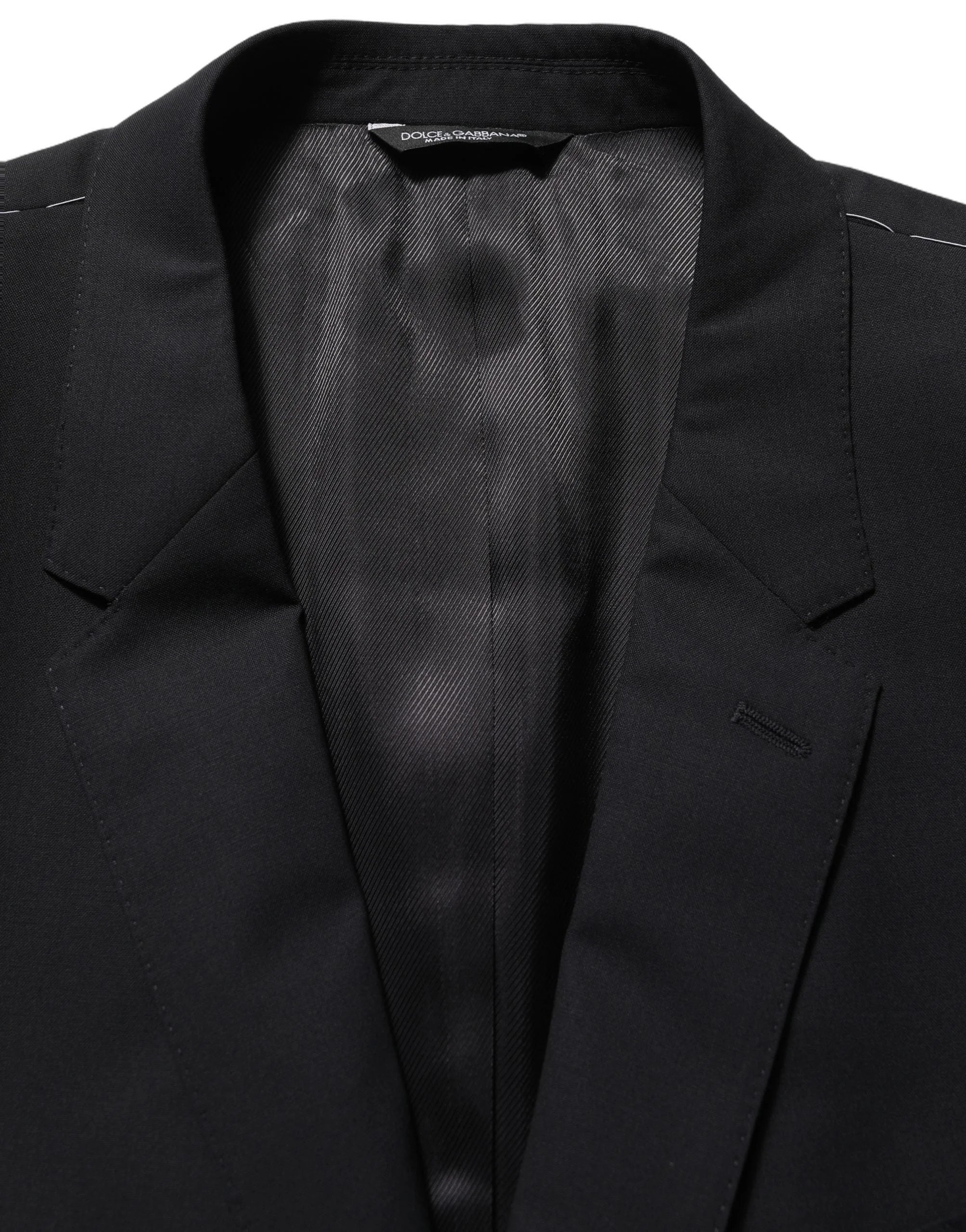 Dolce & Gabbana Black Wool Single Breasted Blazer Jacket - IT56 | XXL