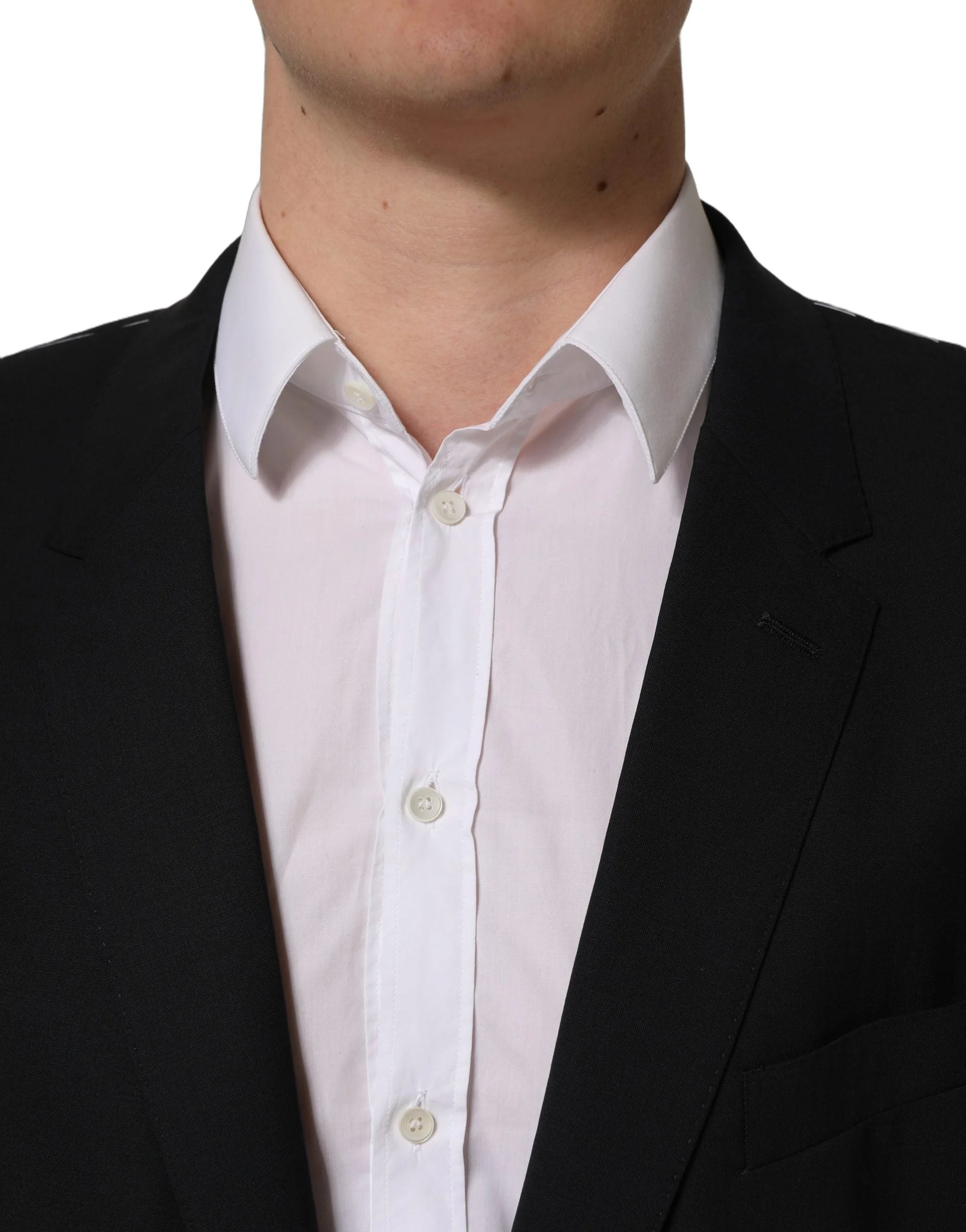 Dolce & Gabbana Black Wool Single Breasted Blazer Jacket - IT56 | XXL