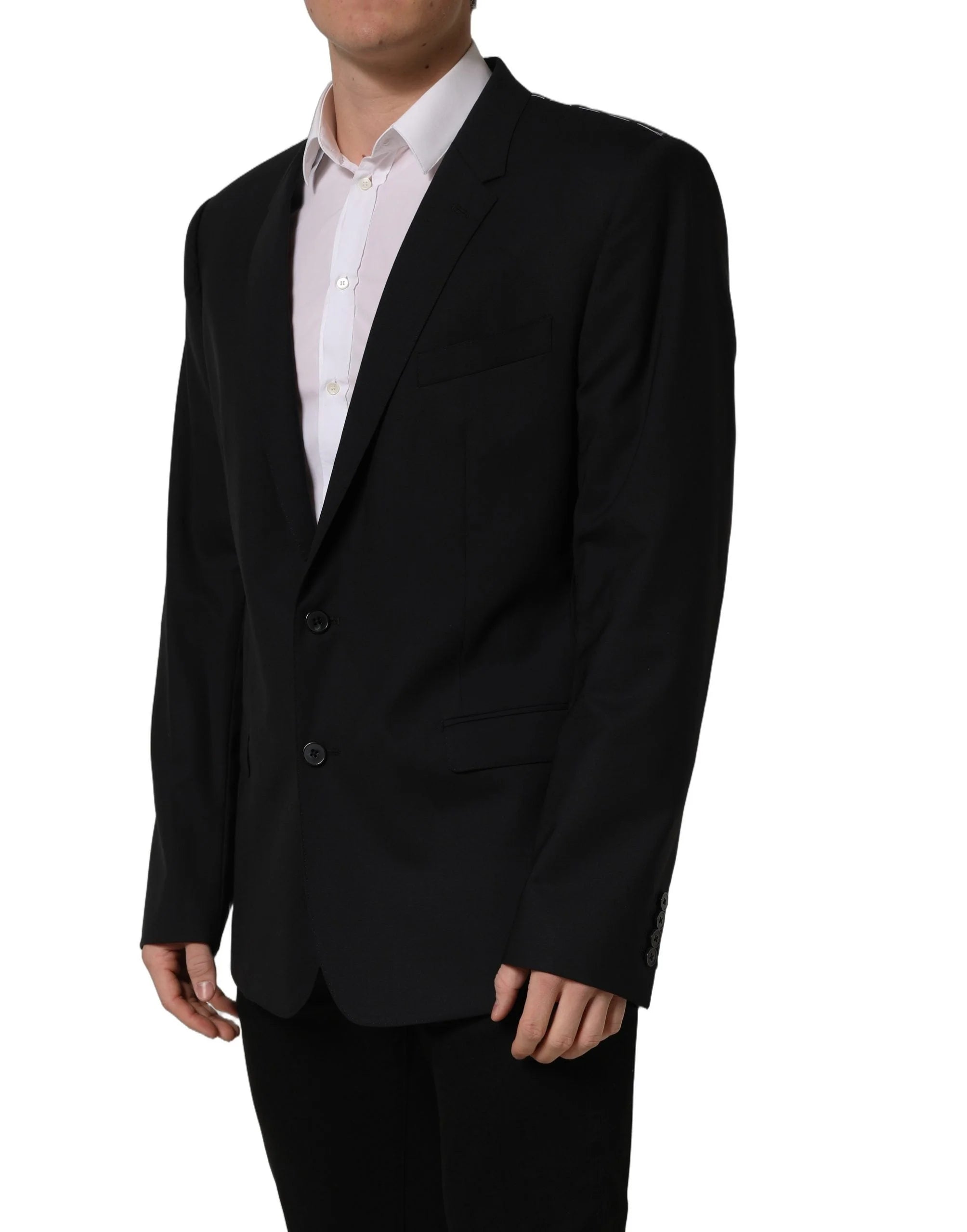 Dolce & Gabbana Black Wool Single Breasted Blazer Jacket - IT56 | XXL