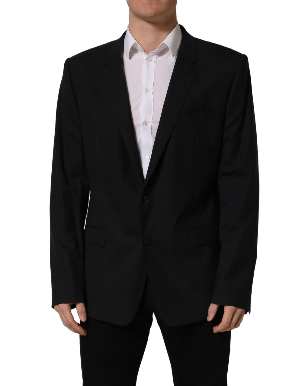Dolce & Gabbana Black Wool Single Breasted Blazer Jacket - IT56 | XXL