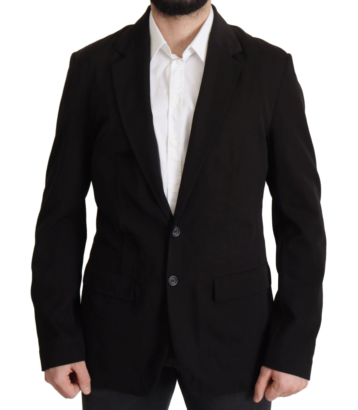 Dolce & Gabbana Black Wool Single Breasted Coat Blazer - IT50 | L