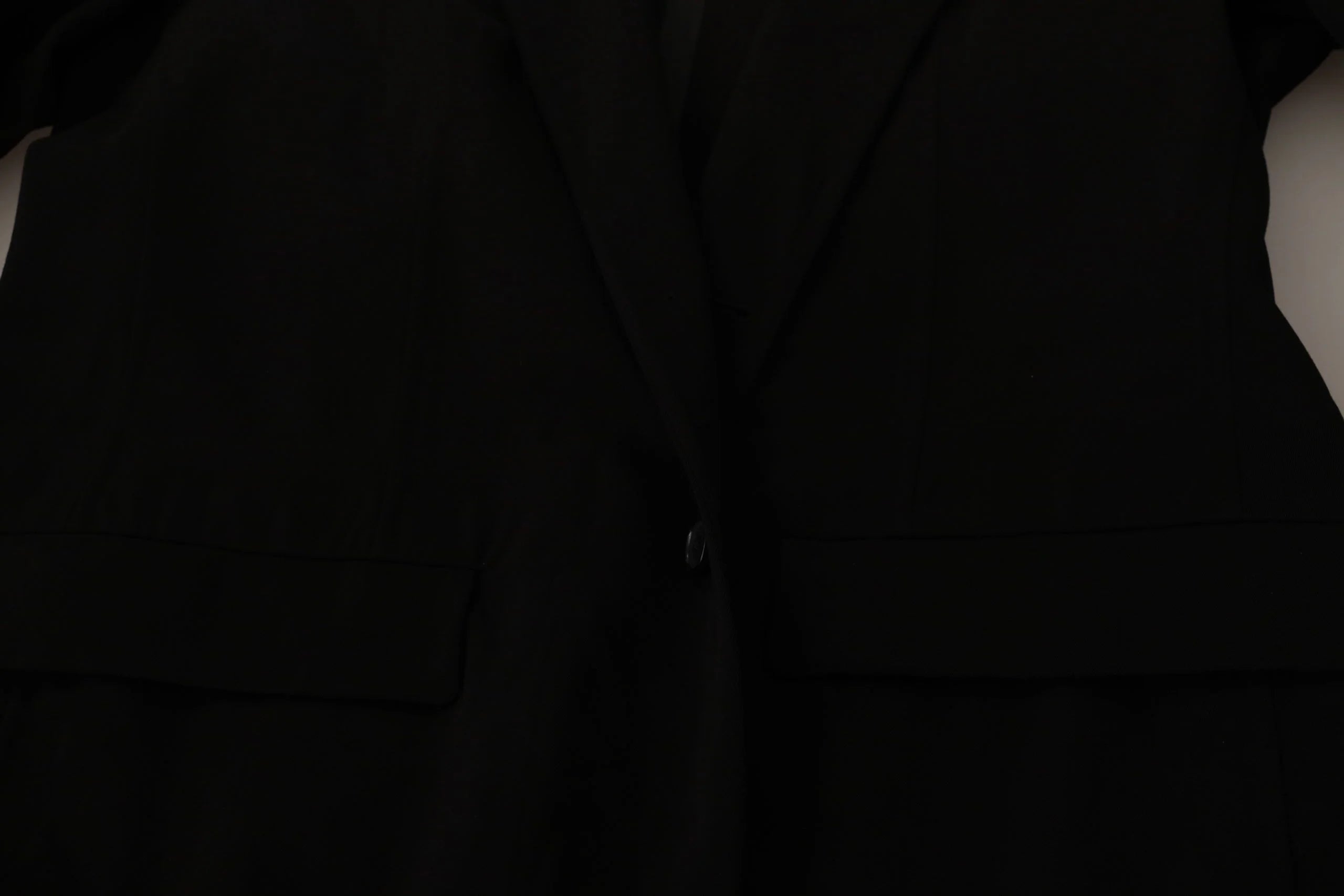 Dolce & Gabbana Black Wool Single Breasted Coat Blazer - IT50 | L