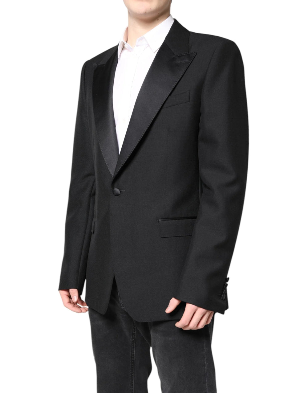 Dolce & Gabbana Black Wool Single Breasted Coat Blazer - IT54 | XL - Sport Jackets