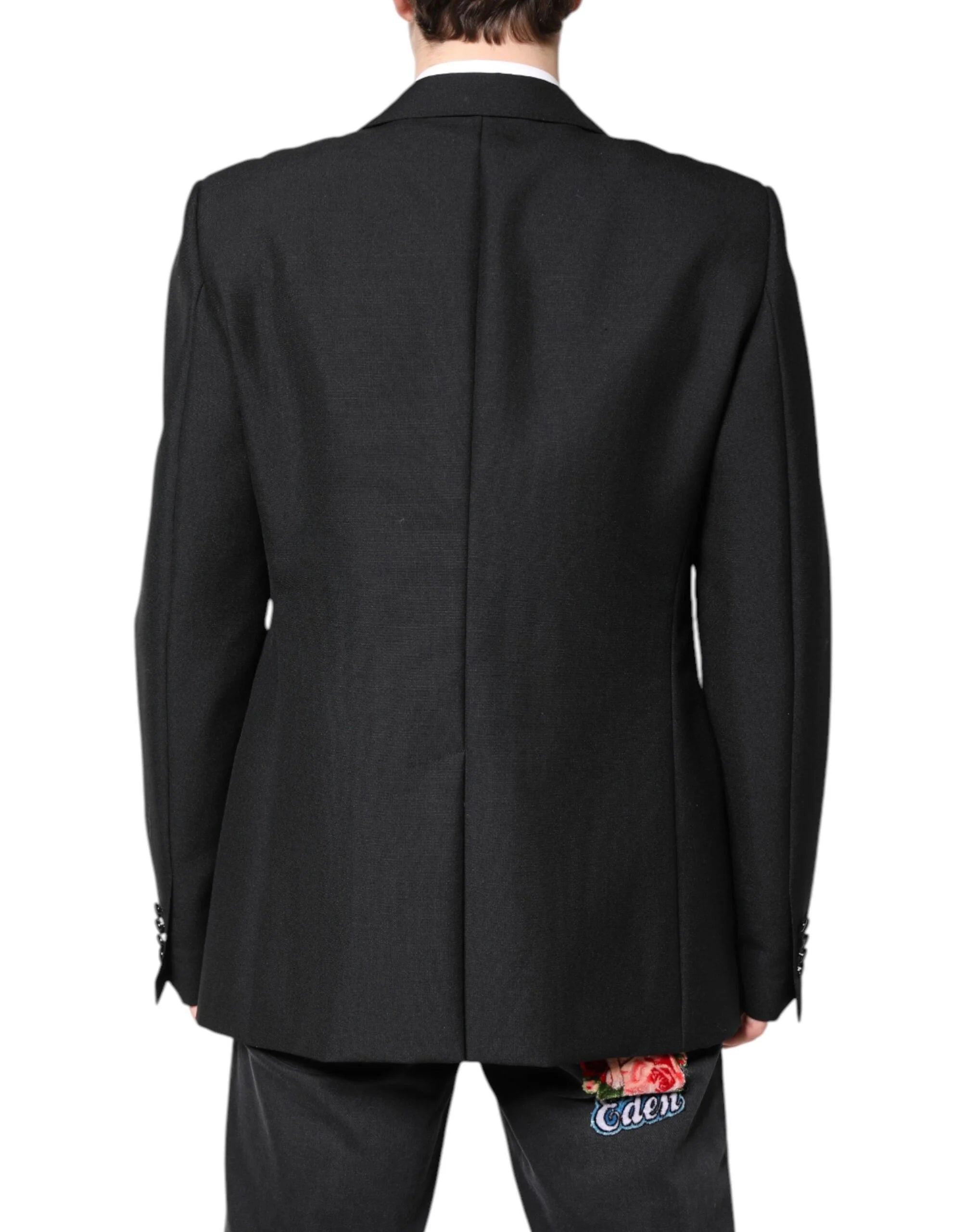 Dolce & Gabbana Black Wool Single Breasted Coat Blazer - IT54 | XL - Sport Jackets