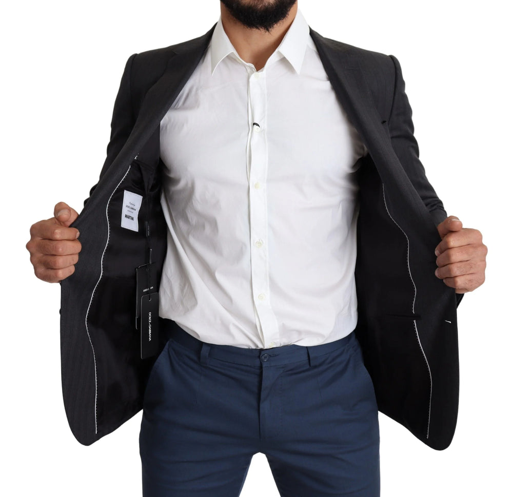 Dolce & Gabbana Black Wool Single Breasted Coat MARTINI Blazer - IT46 | S - Sport Jackets