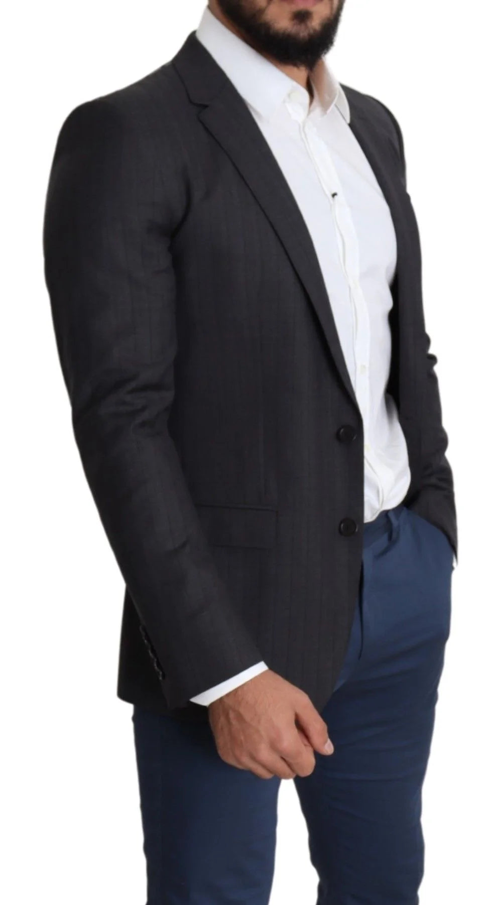 Dolce & Gabbana Black Wool Single Breasted Coat MARTINI Blazer - IT46 | S - Sport Jackets