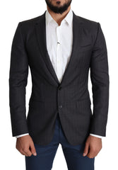 Dolce & Gabbana Black Wool Single Breasted Coat MARTINI Blazer - IT46 | S - Sport Jackets
