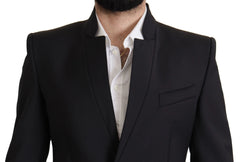 Dolce & Gabbana Black Wool Single Breasted Coat Men Blazer - IT50 | L - Sport Jackets