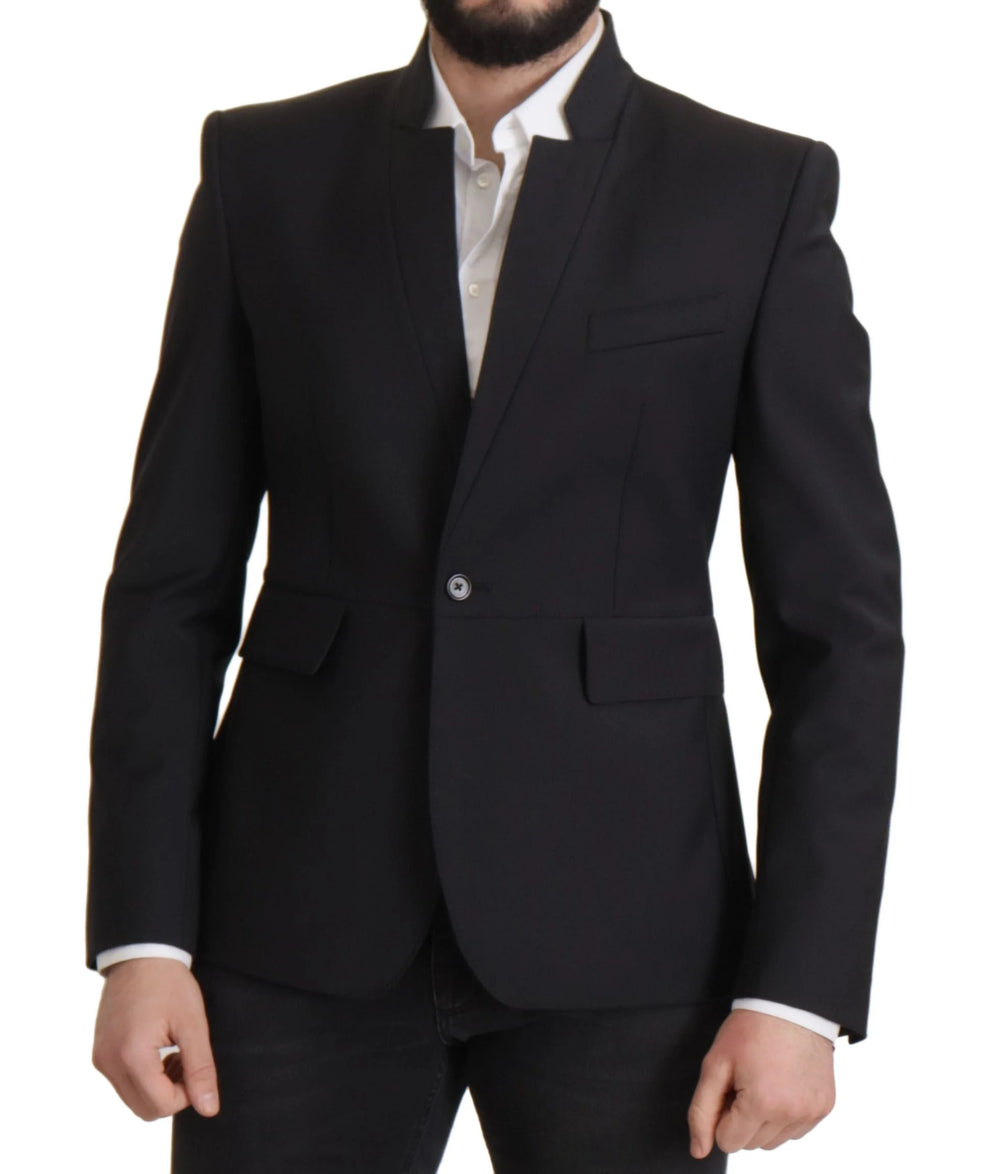Dolce & Gabbana Black Wool Single Breasted Coat Men Blazer - IT50 | L - Sport Jackets