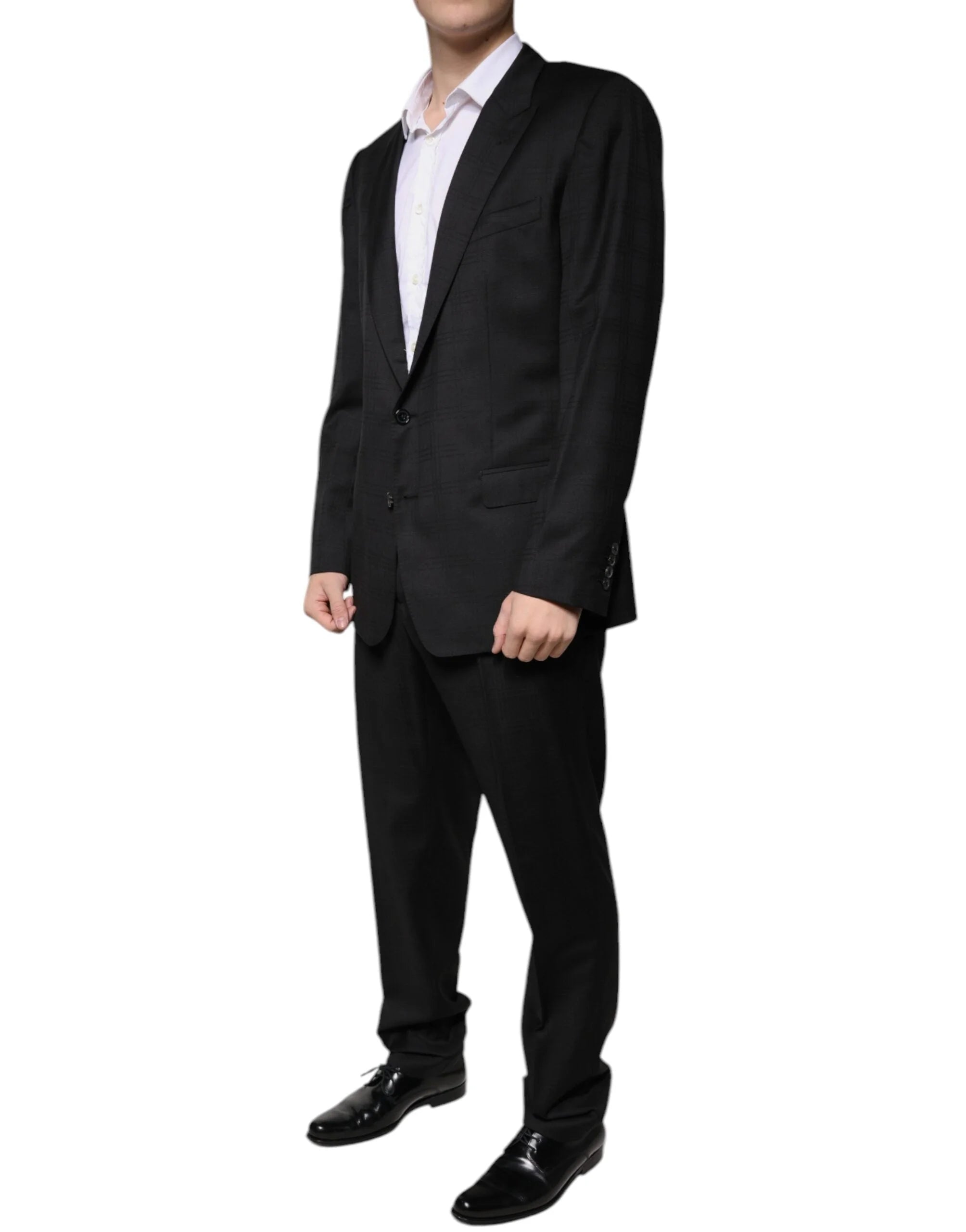 Dolce & Gabbana Black Wool Single Breasted Formal Suit - IT56 | XXL - Suits
