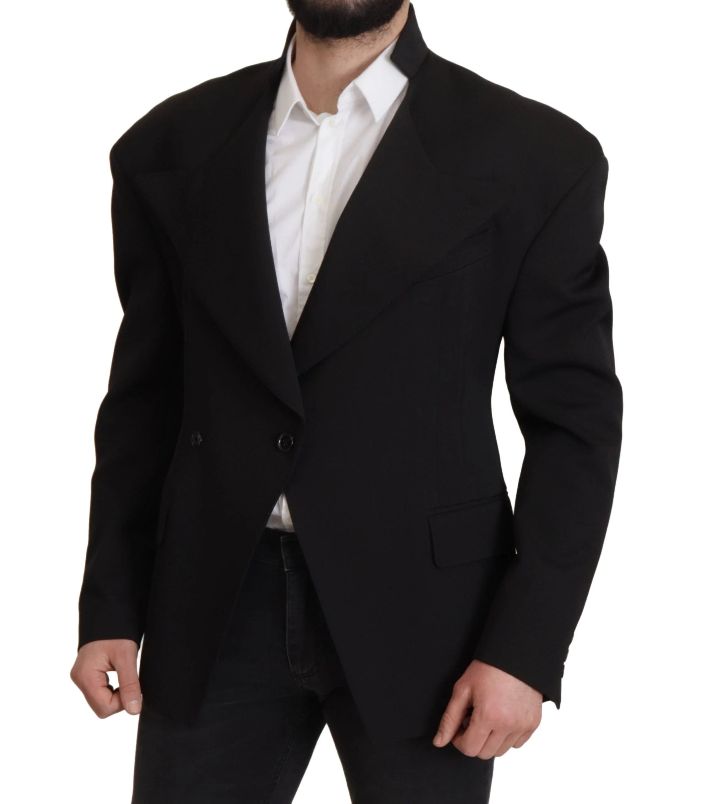 Dolce & Gabbana Black Wool Single Breasted Jacket Blazer - IT50 | L - Sport Jackets