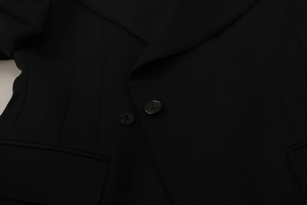 Dolce & Gabbana Black Wool Single Breasted Jacket Blazer - IT50 | L - Sport Jackets