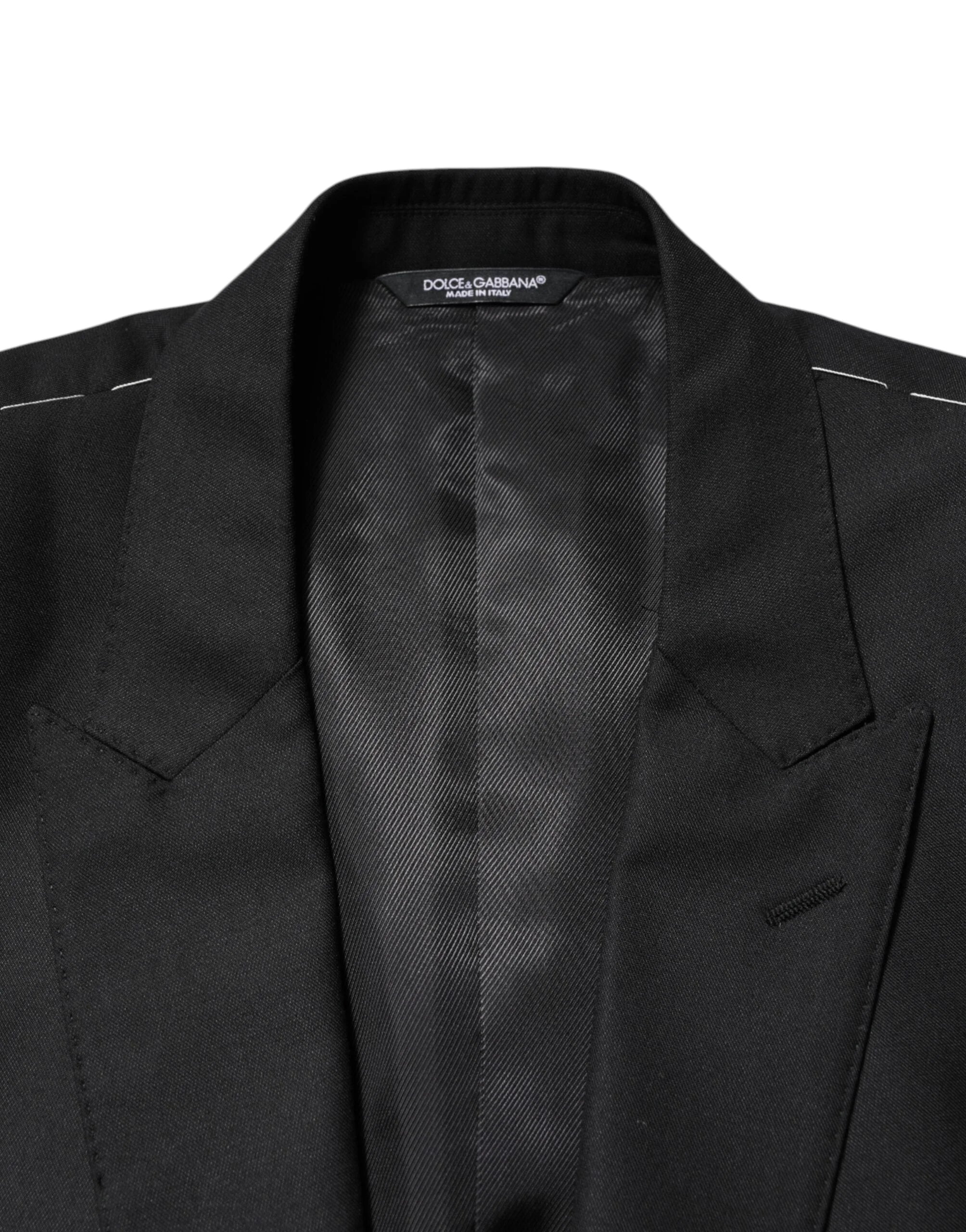 Dolce & Gabbana Black Wool Single Breasted Jacket Blazer - IT52 | XL - Sport Jackets