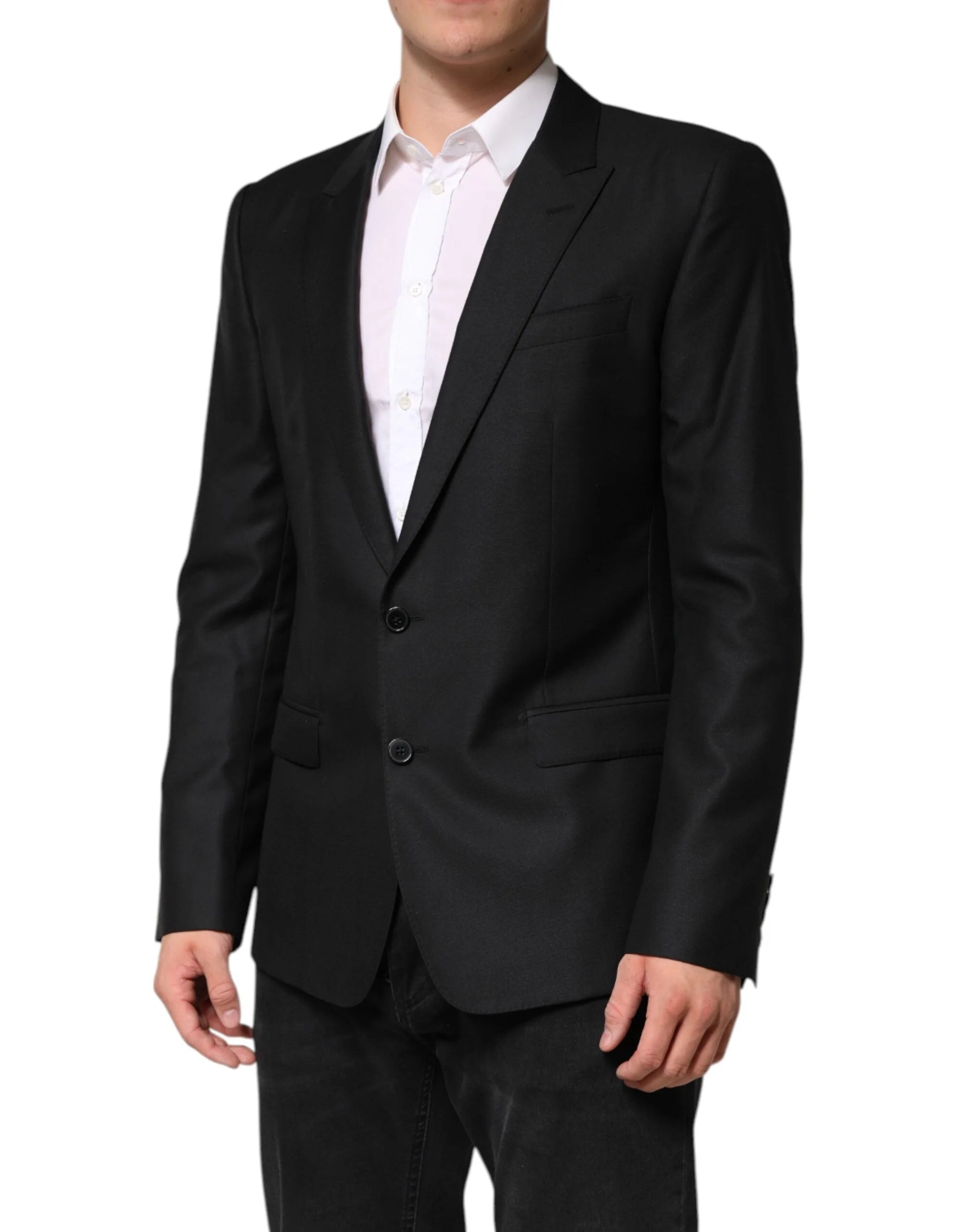 Dolce & Gabbana Black Wool Single Breasted Jacket Blazer - IT52 | XL - Sport Jackets