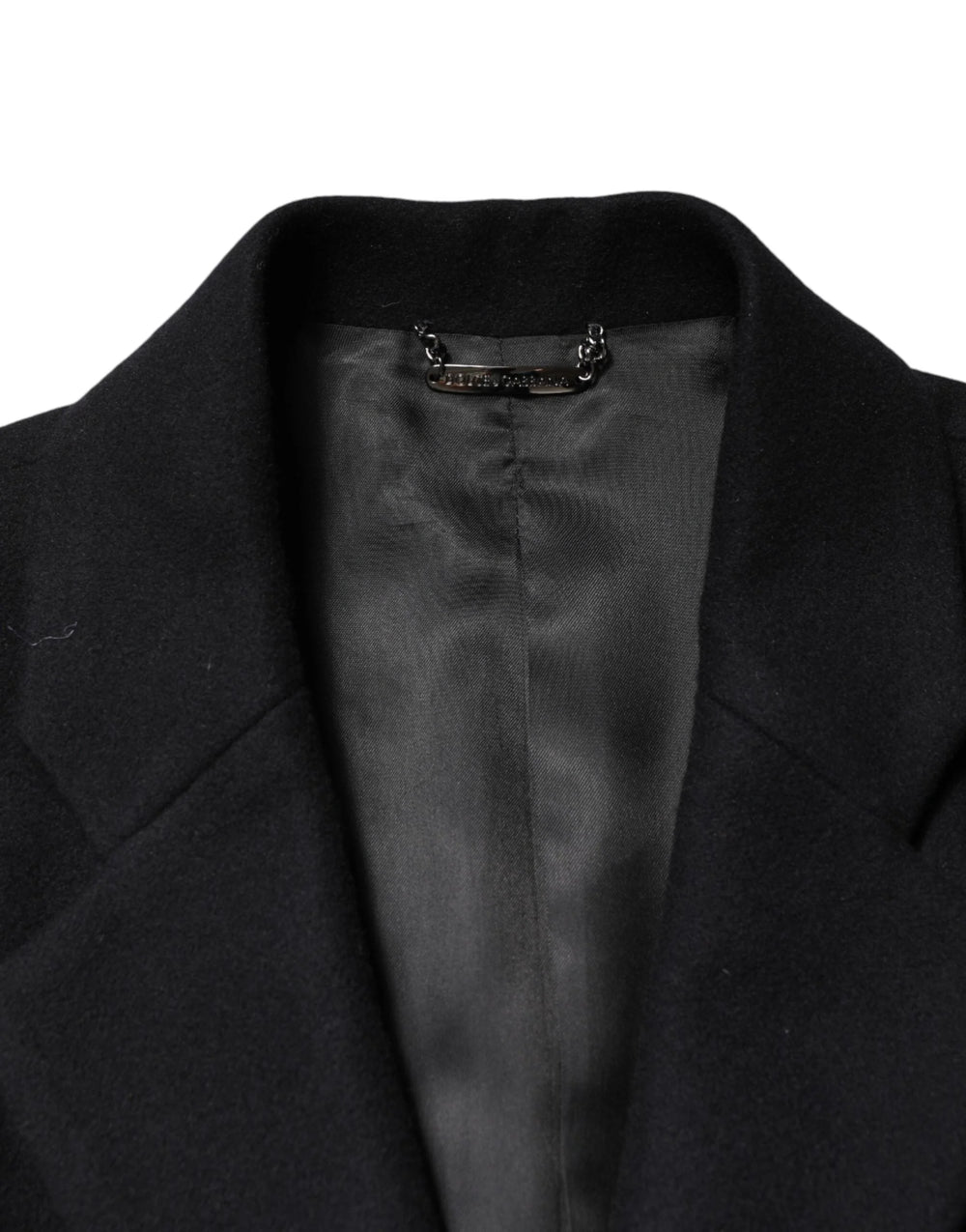 Dolce & Gabbana Black Wool Single Breasted Long Coat Jacket - IT54 | XL