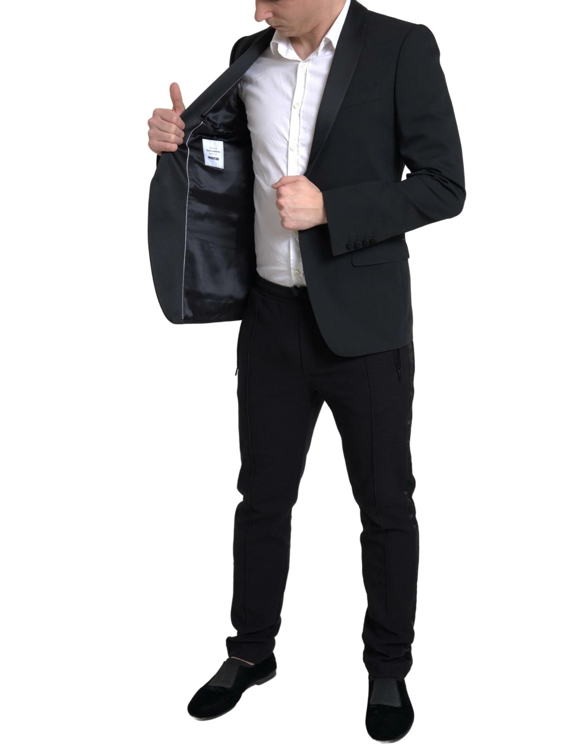 Dolce & Gabbana Black Wool Single Breasted MARTINI Blazer - IT48 | M - Sport Jackets