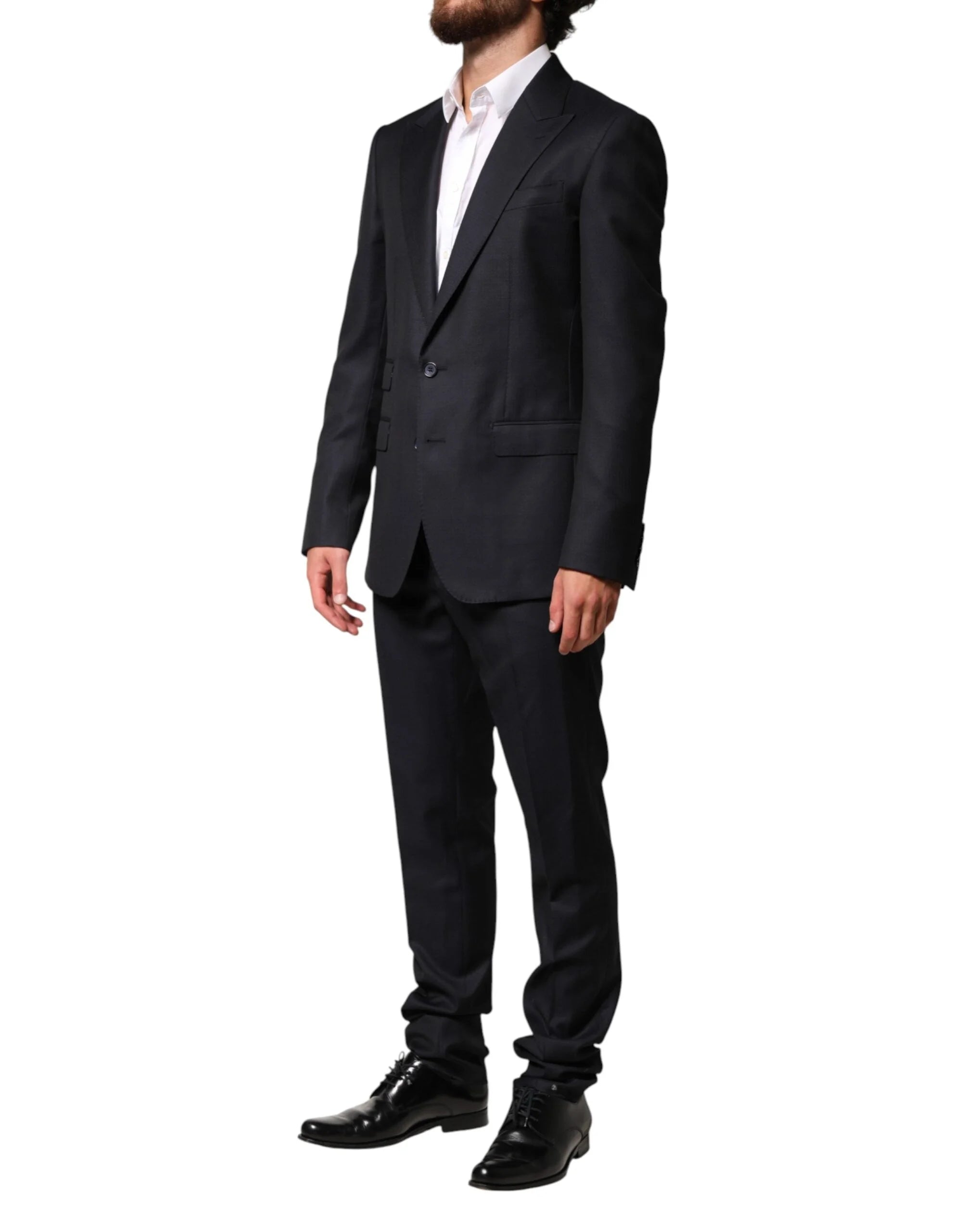 Dolce & Gabbana Black Wool Single Breasted Men 2 Piece Suit