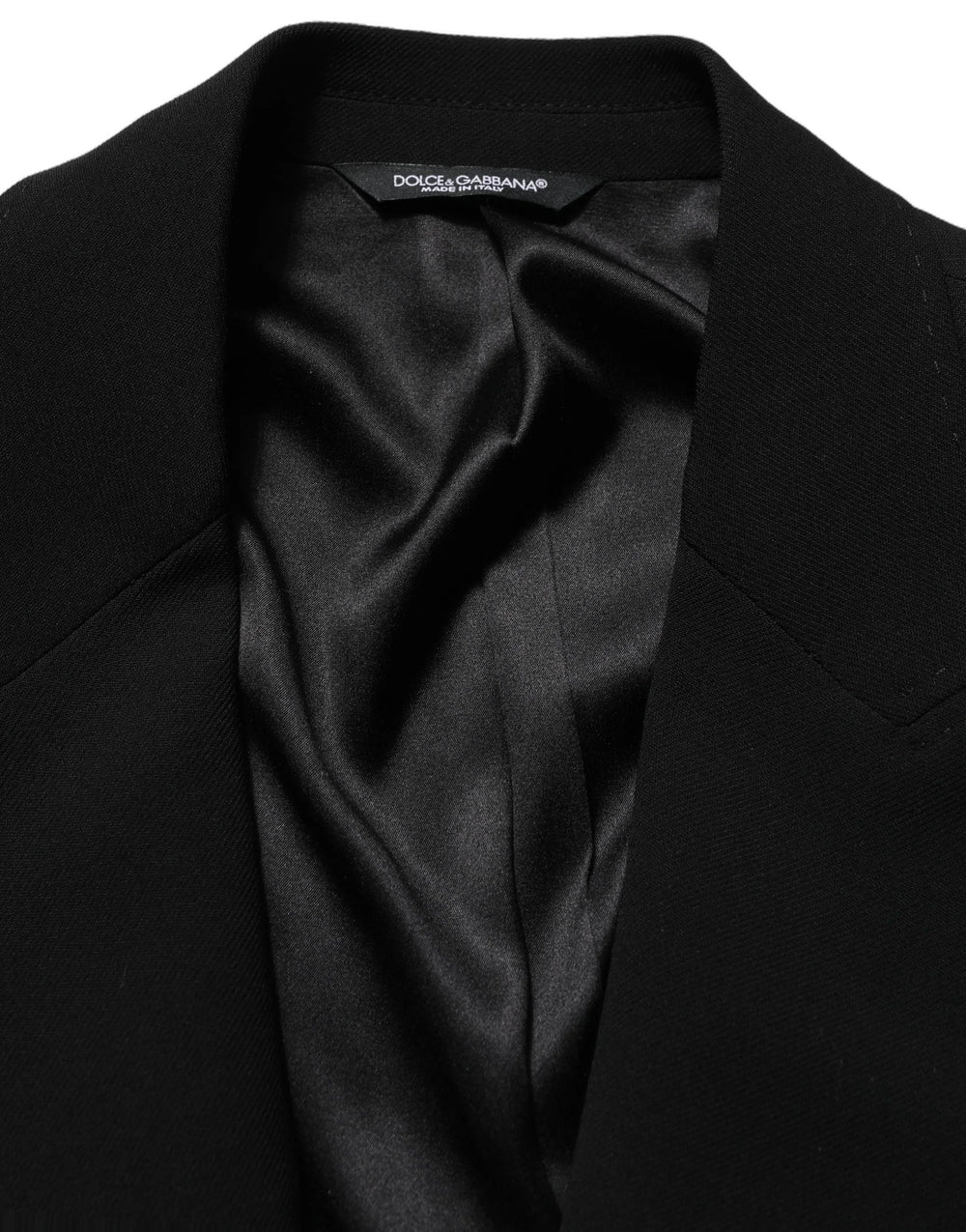 Dolce & Gabbana Black Wool Single Breasted Men Blazer Jacket - IT46 | S