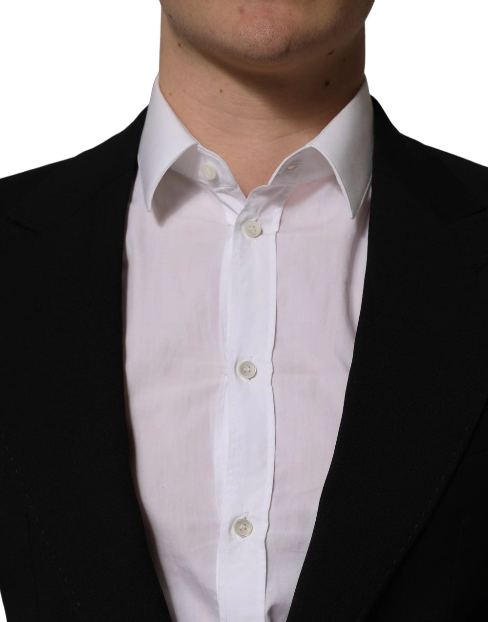Dolce & Gabbana Black Wool Single Breasted Men Blazer Jacket - IT46 | S