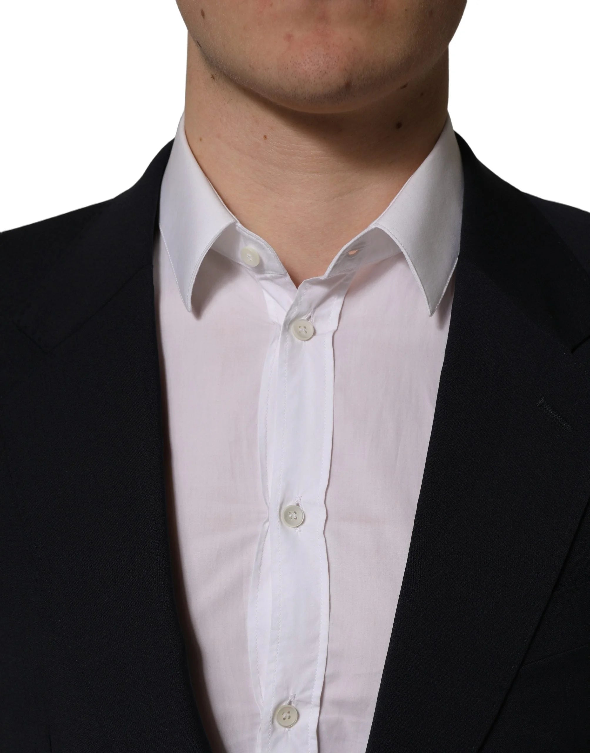 Dolce & Gabbana Black Wool Single Breasted Men Blazer Jacket - IT50 | L