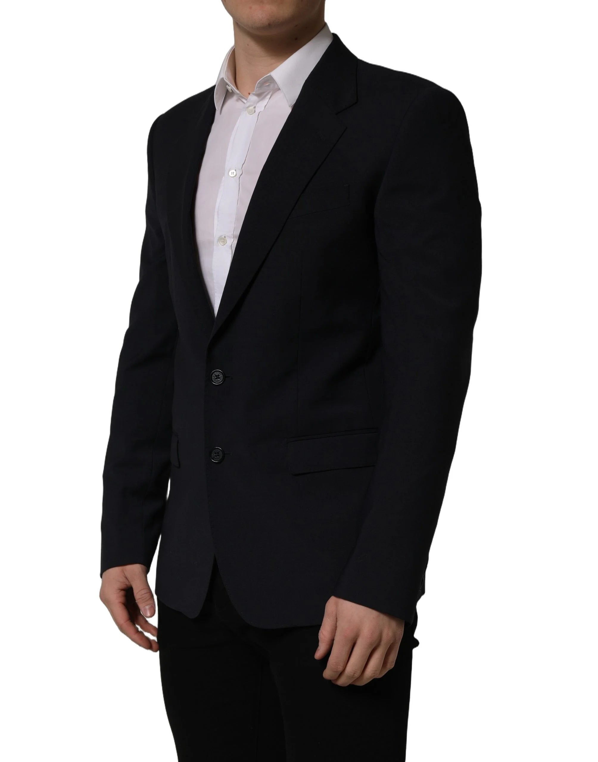 Dolce & Gabbana Black Wool Single Breasted Men Blazer Jacket - IT50 | L