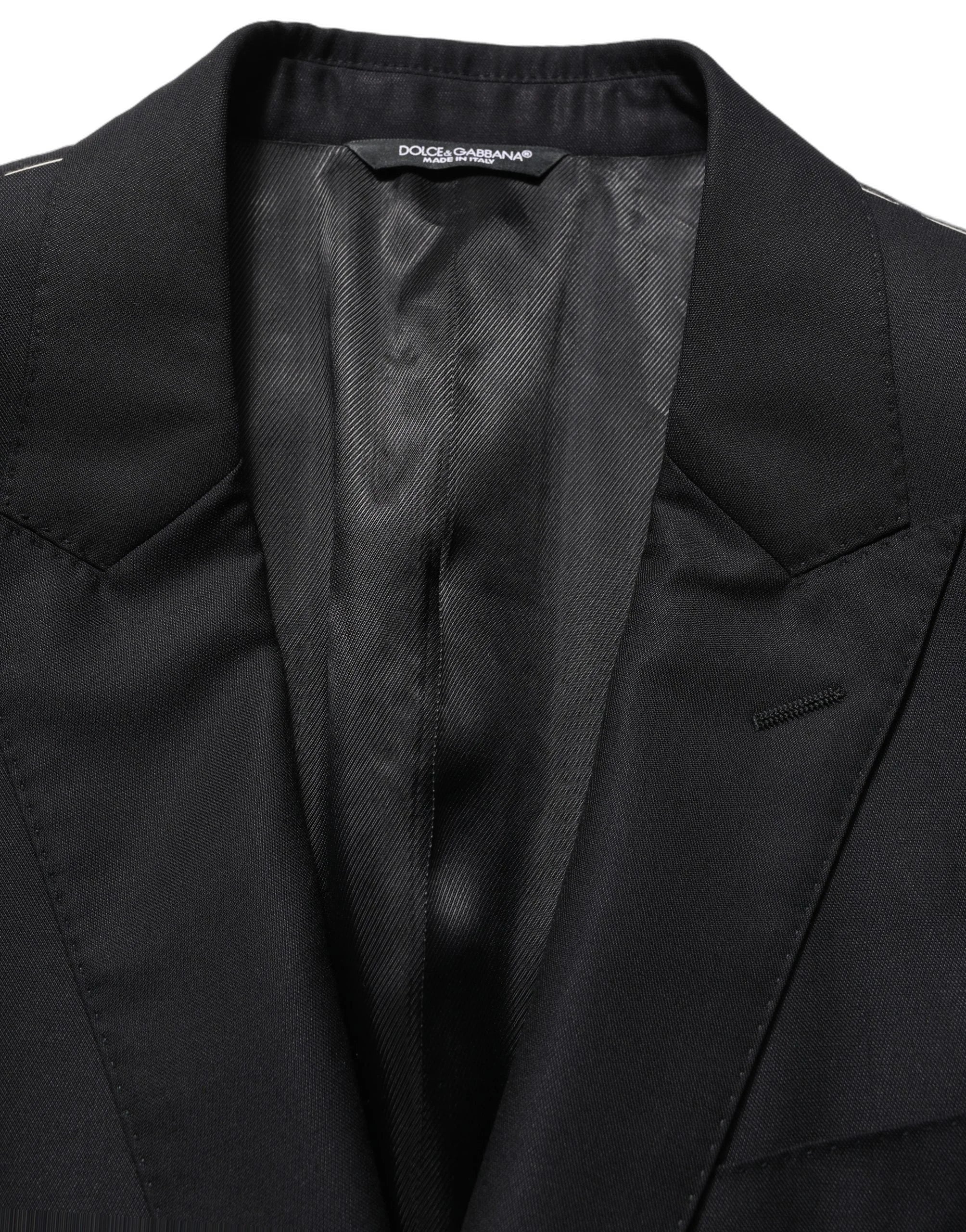 Dolce & Gabbana Black Wool Single Breasted Men Blazer Jacket - IT50 | L