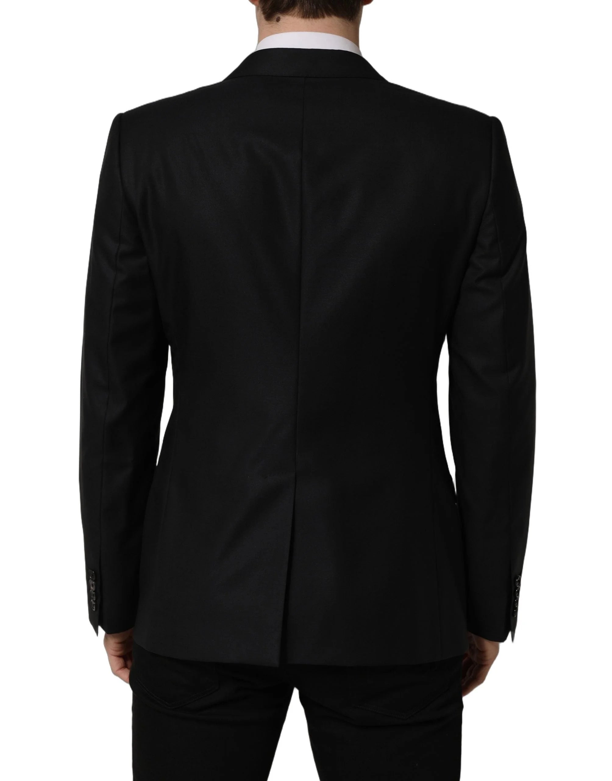 Dolce & Gabbana Black Wool Single Breasted Men Blazer Jacket - IT50 | L