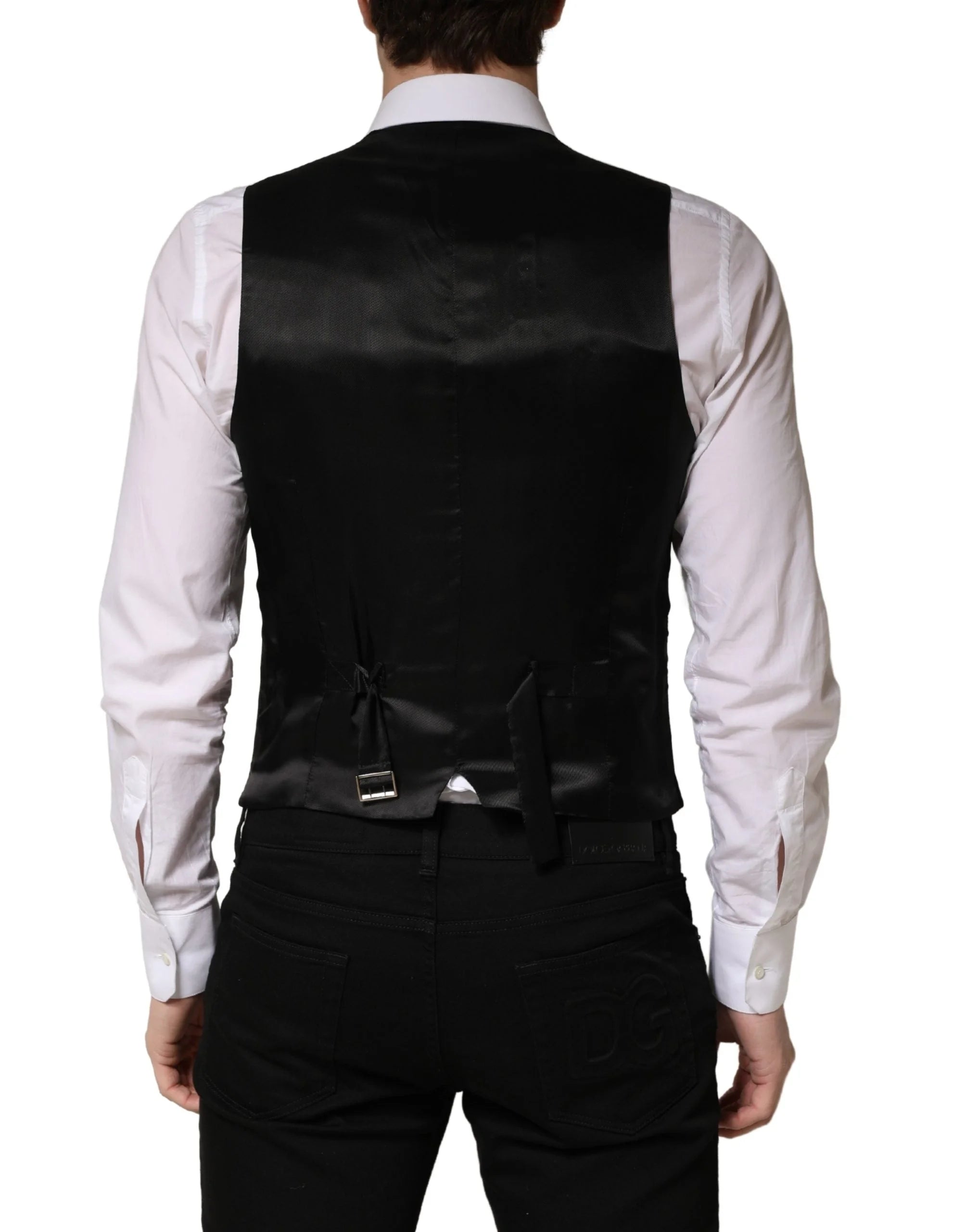 Vestă de trening Dolce & Gabbana neagră din lână, croială simplă, pentru bărbați - IT46 | S
