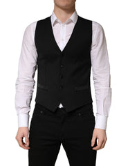 Vestă de trening Dolce & Gabbana neagră din lână, croială simplă, pentru bărbați - IT46 | S