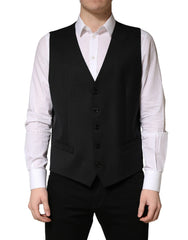Dolce & Gabbana Schwarz Wolle Einreihige Herren Weste - IT48 | M