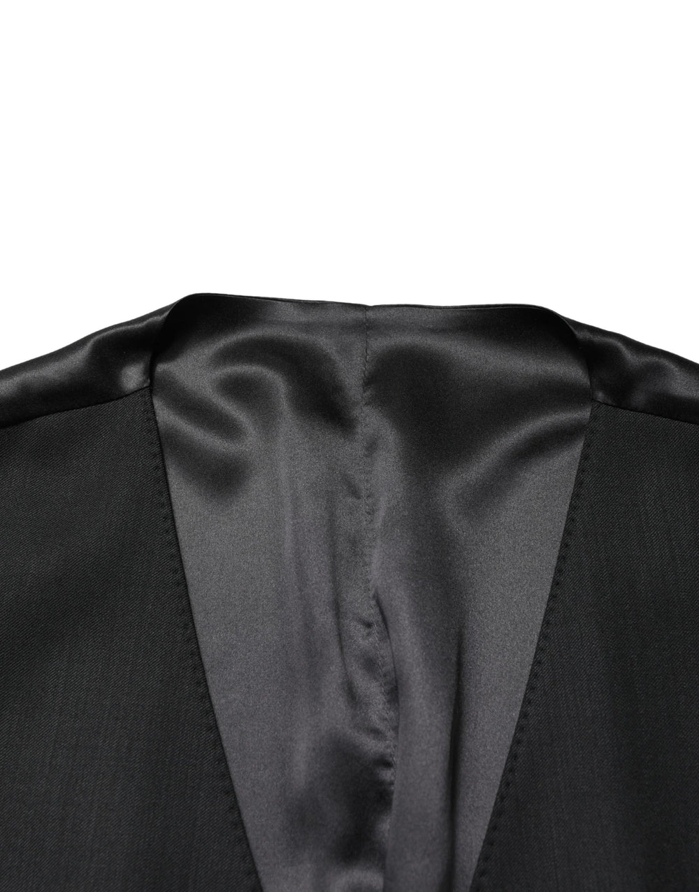 Dolce & Gabbana Schwarze Woll Weste mit Einreihiger Knopfleiste - IT48 | M