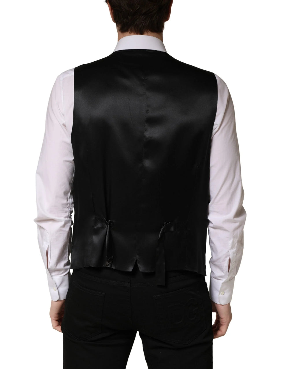 Dolce & Gabbana Schwarz Wolle Einreihige Herren Weste - IT48 | M