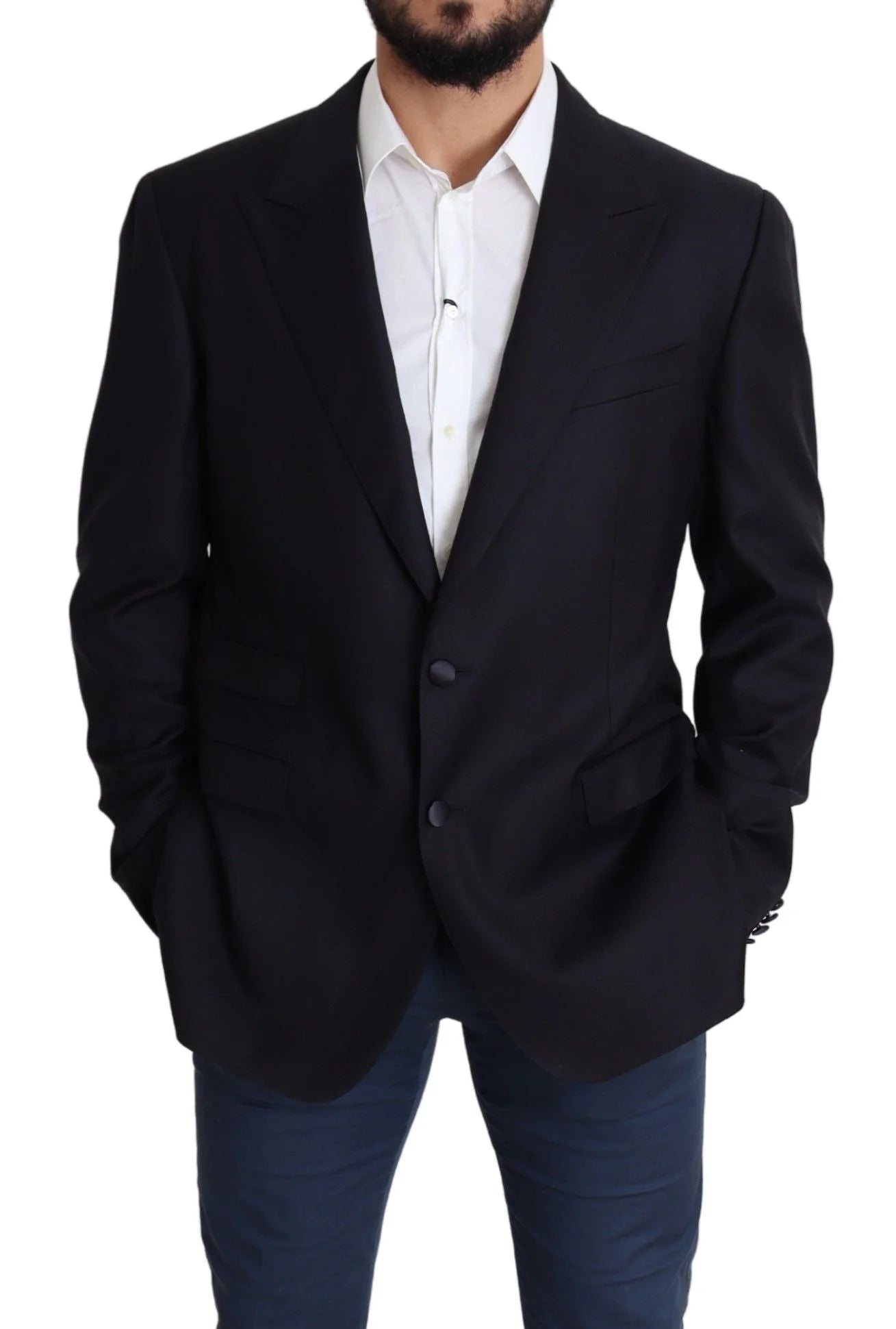 Dolce & Gabbana Black Wool Single Breasted NAPOLI Blazer - IT56 | XXL - Sport Jackets