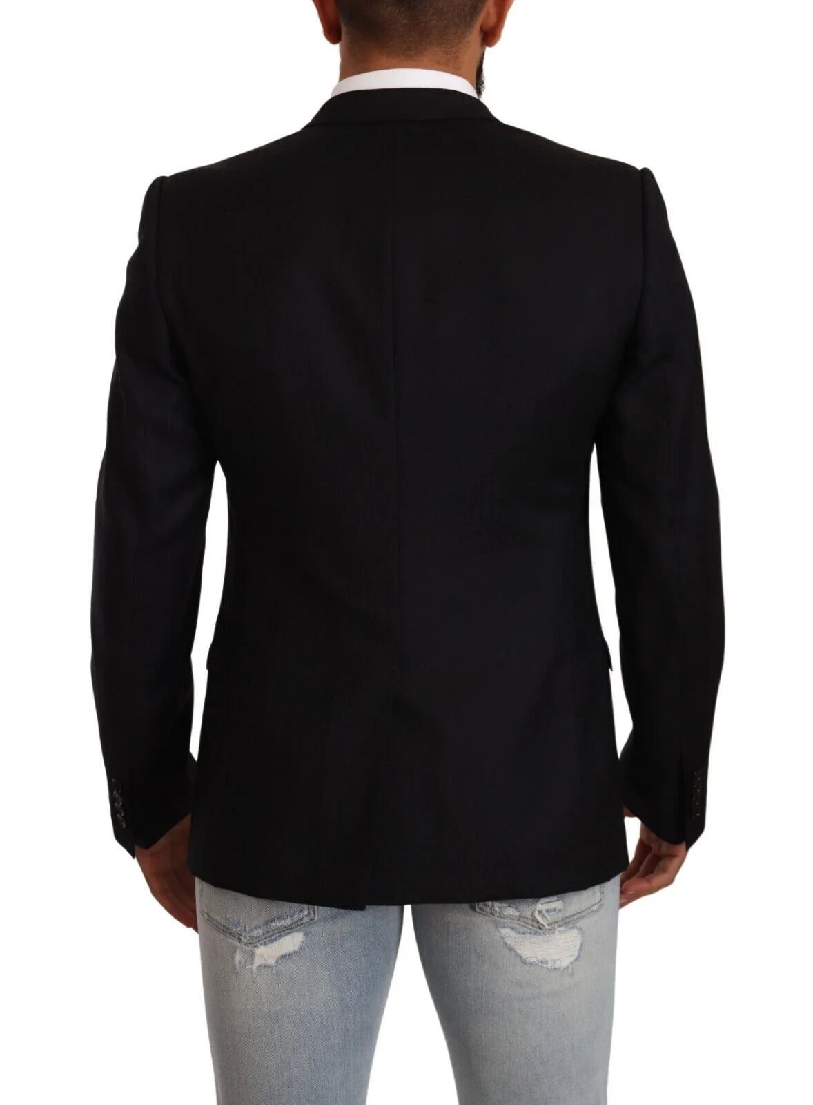 Dolce & Gabbana Black Wool Single Breasted Suit GOLD Jacket - IT50 | L - Sport Jackets
