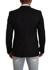 Dolce & Gabbana Black Wool Single Breasted Suit GOLD Jacket - IT50 | L - Sport Jackets