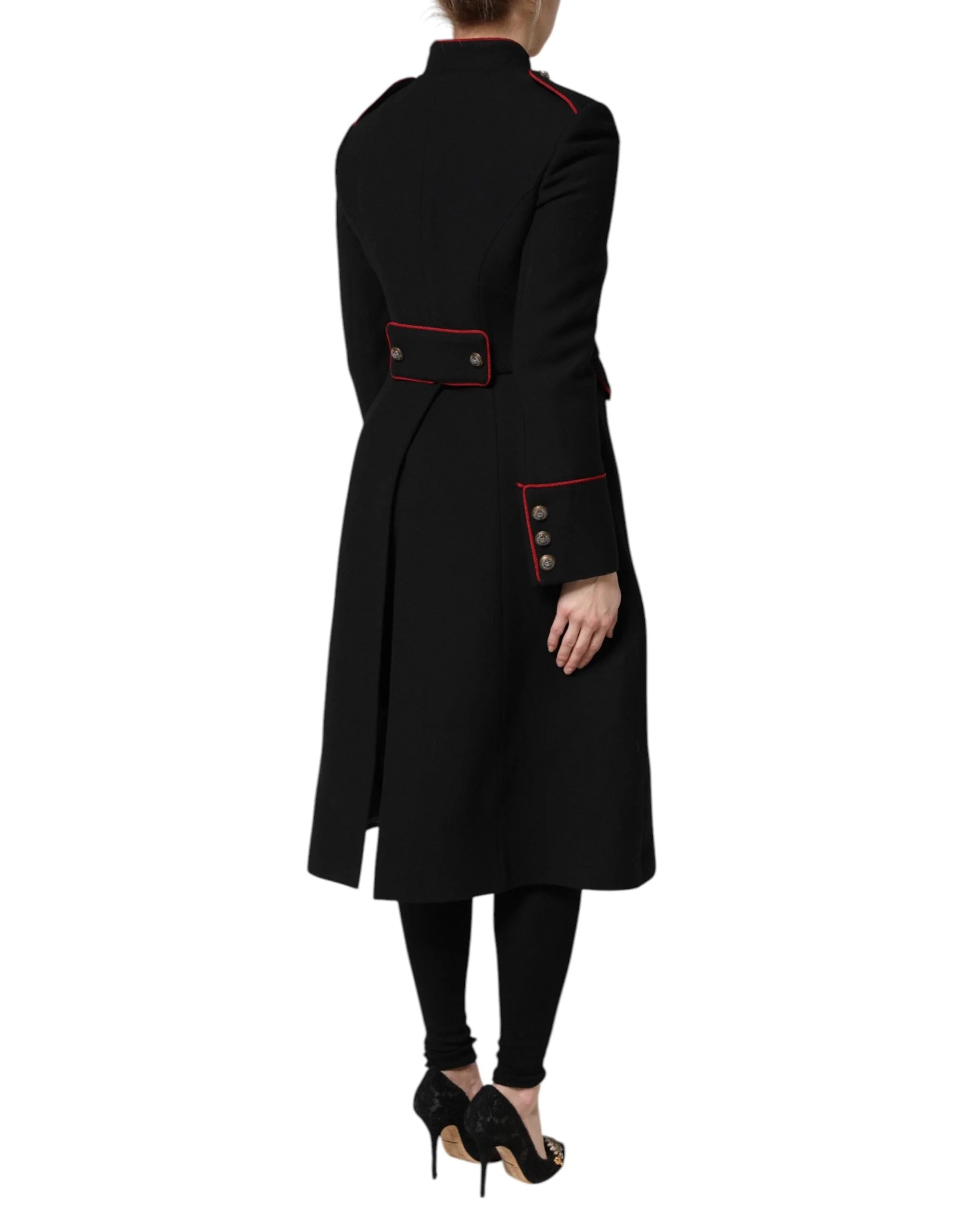 Dolce & Gabbana Black Wool Single Breasted Trench Coat Jacket - Trench Coats