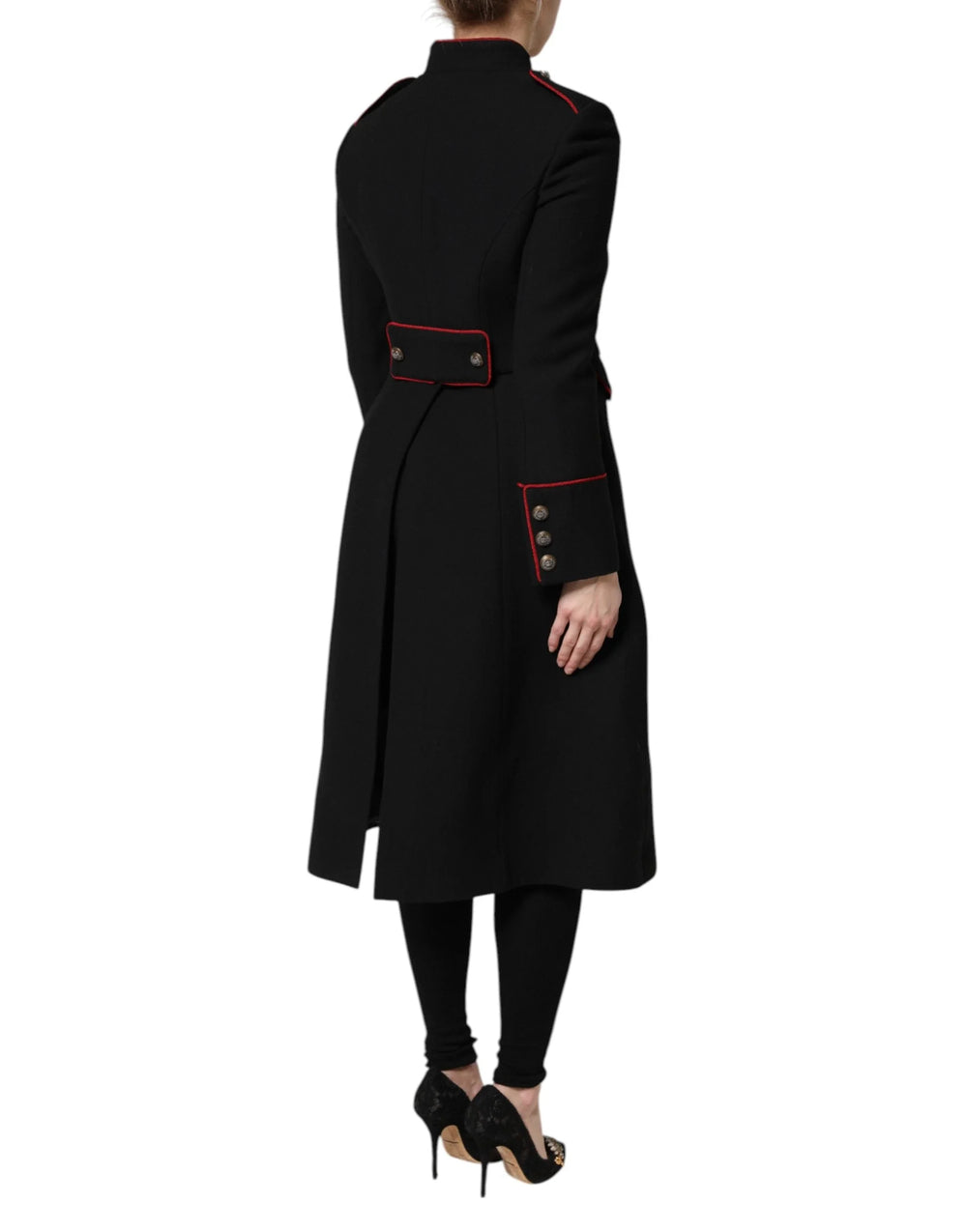 Dolce & Gabbana Black Wool Single Breasted Trench Coat Jacket - Trench Coats