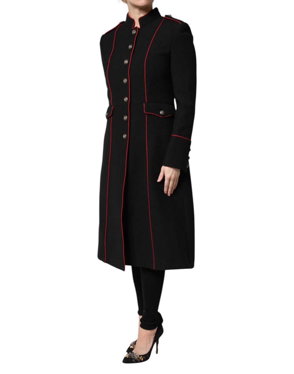 Dolce & Gabbana Black Wool Single Breasted Trench Coat Jacket - Trench Coats