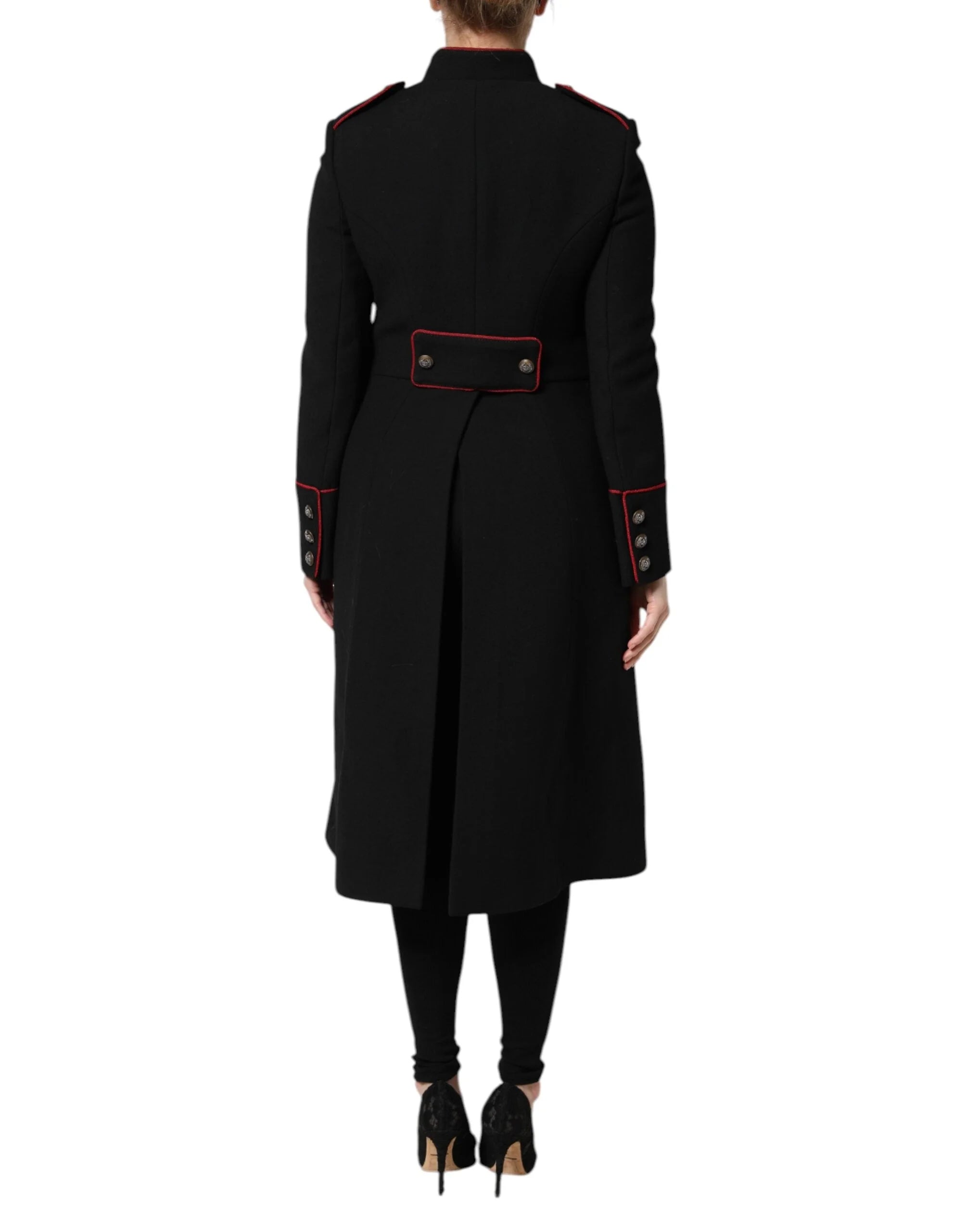Dolce & Gabbana Black Wool Single Breasted Trench Coat Jacket - Trench Coats