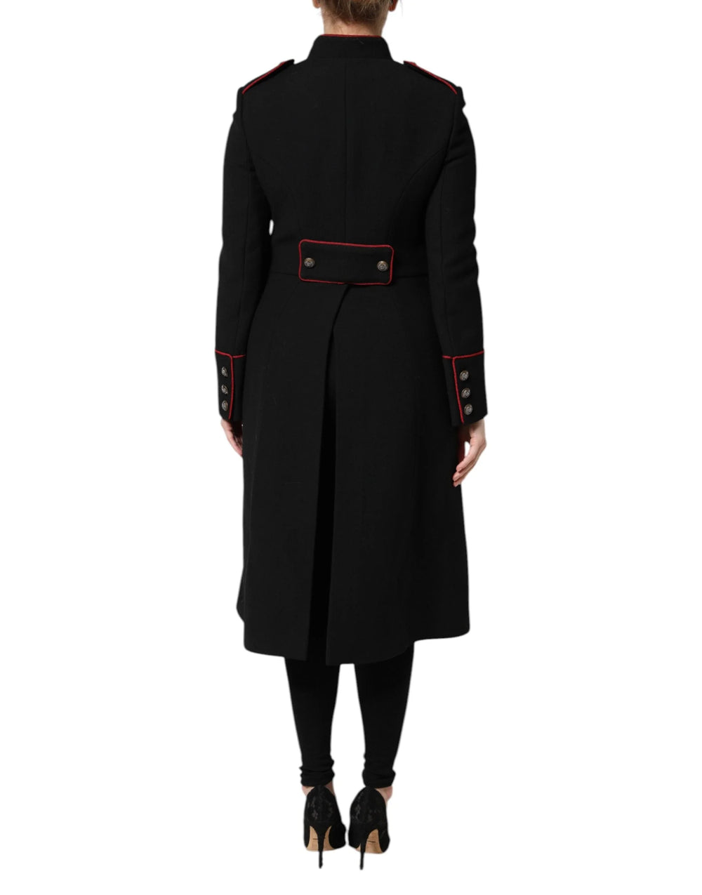 Dolce & Gabbana Black Wool Single Breasted Trench Coat Jacket - Trench Coats